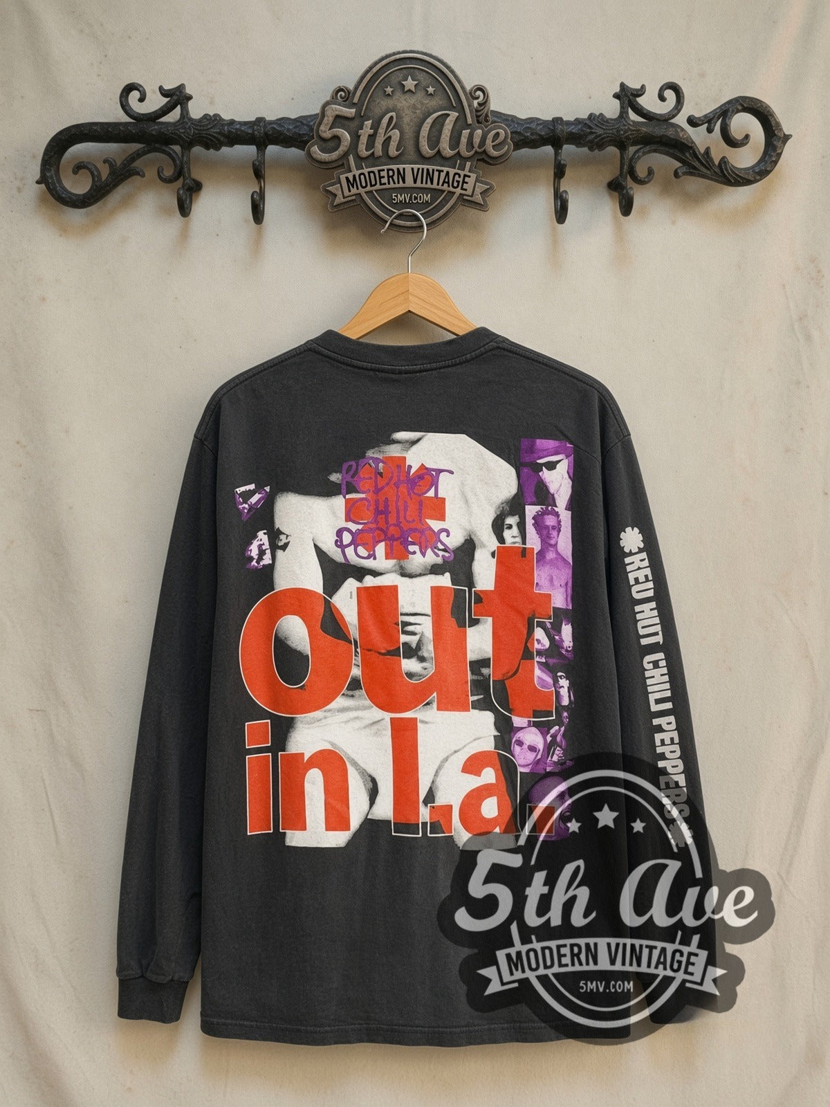 Red Hot Chili Peppers Out in L.A. vintage band long sleeve t-shirt, back view on the 5MV rack
