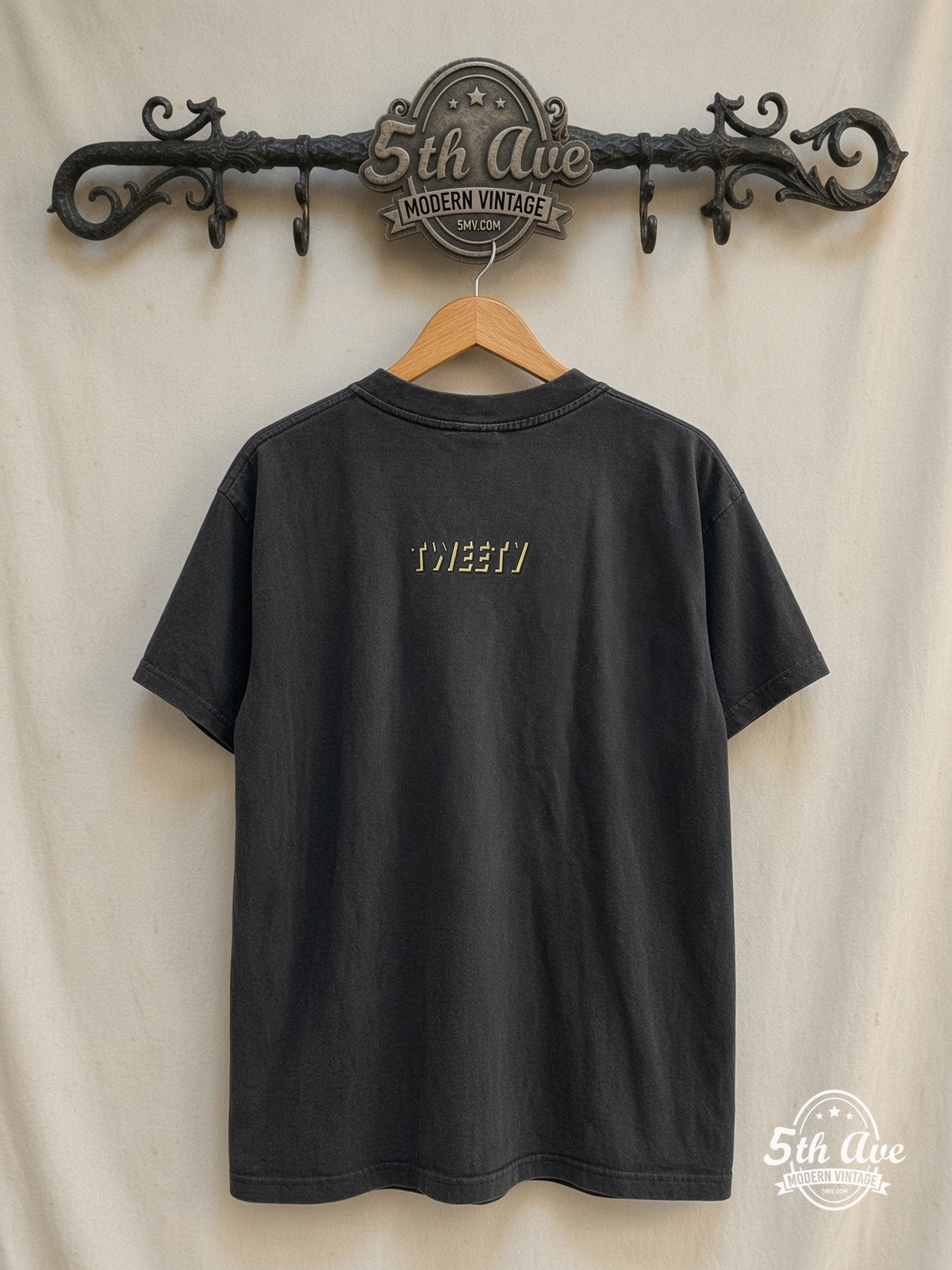 Looney Tunes – Tweety – New Vintage Graphic Tee — back on locked cream ornate 5th Ave rack