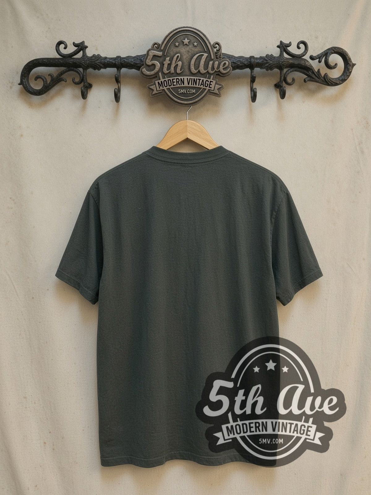 The Cure The Kissing Tour vintage band t-shirt, back view on a display rack