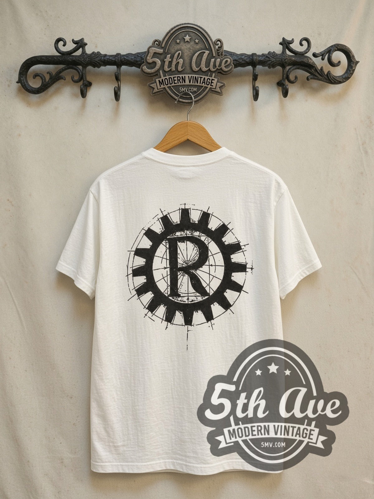 Rage Against the Machine Nuns And Guns vintage band t-shirt in white, back view on the 5MV rack
