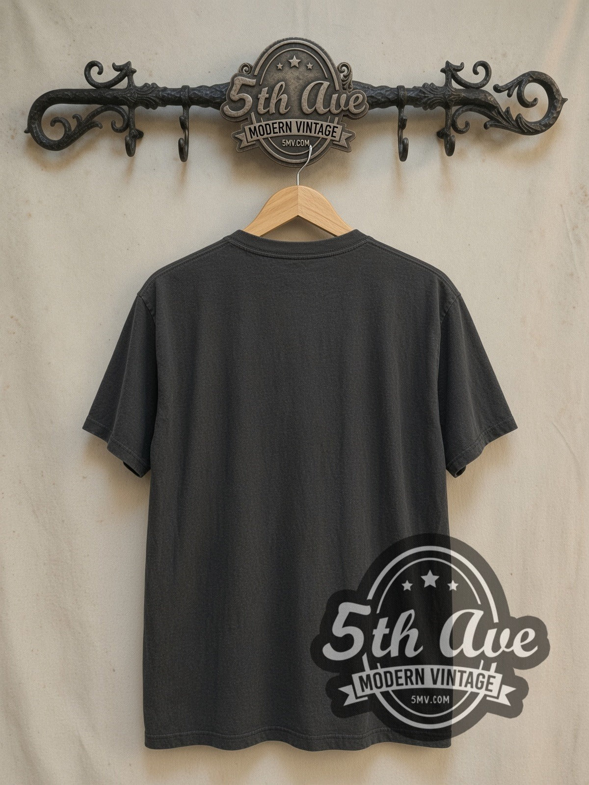 Lynyrd Skynyrd 1970–1977 Band Image vintage band t-shirt, back view on a display rack