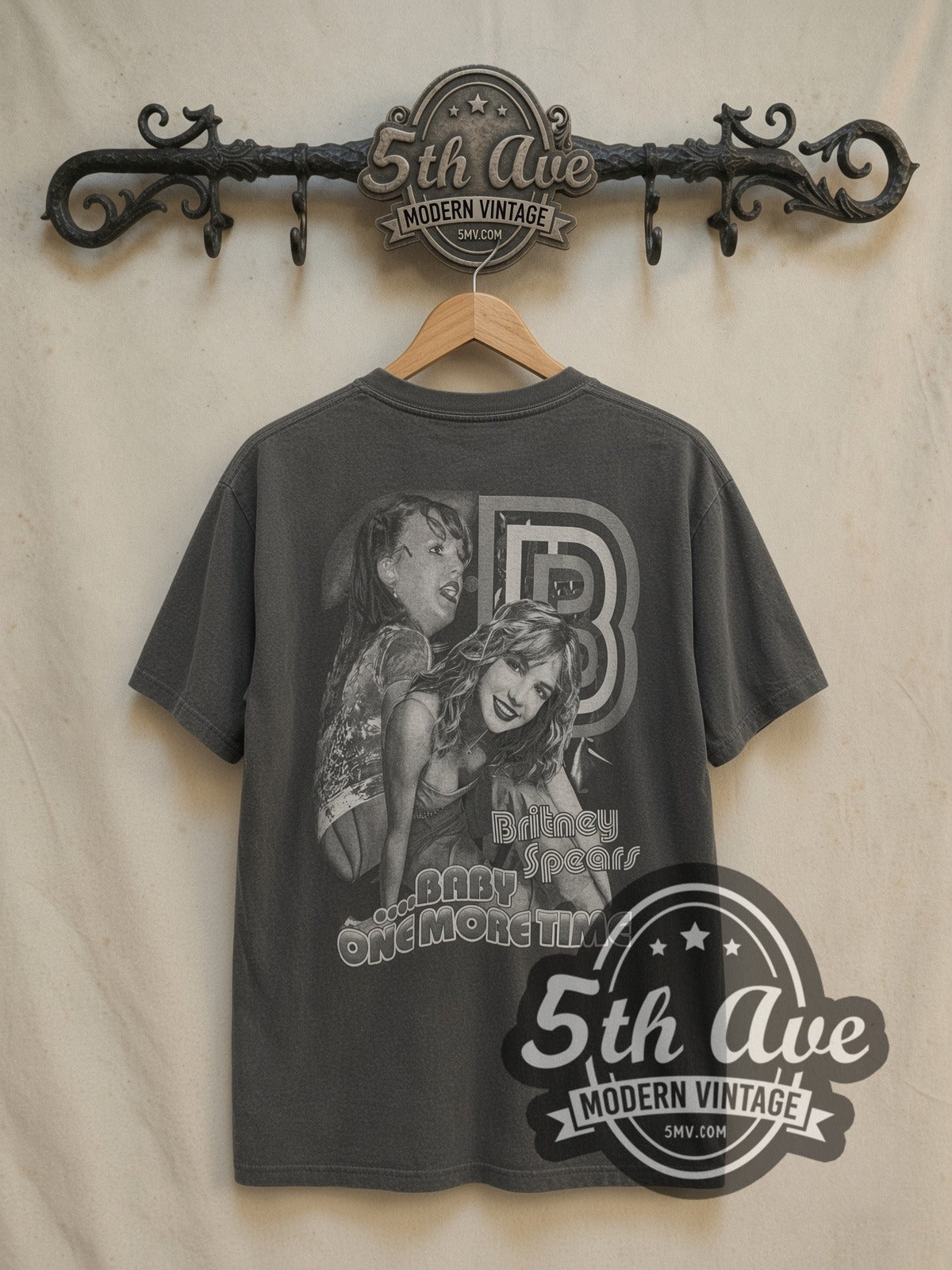 Britney Spears Baby One More Time vintage band t-shirt, back view on the 5MV rack