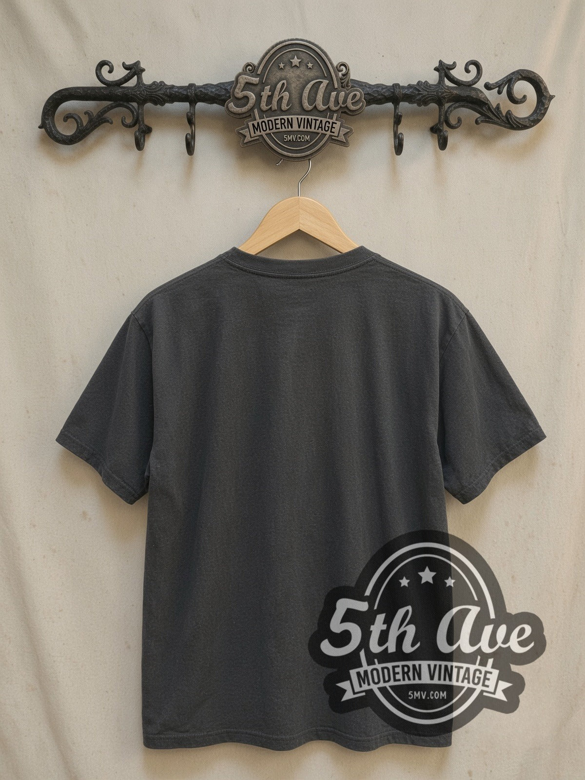 Ramones Too Tough to Die Fly Vinyl Flyer vintage band t-shirt, back view on a display rack