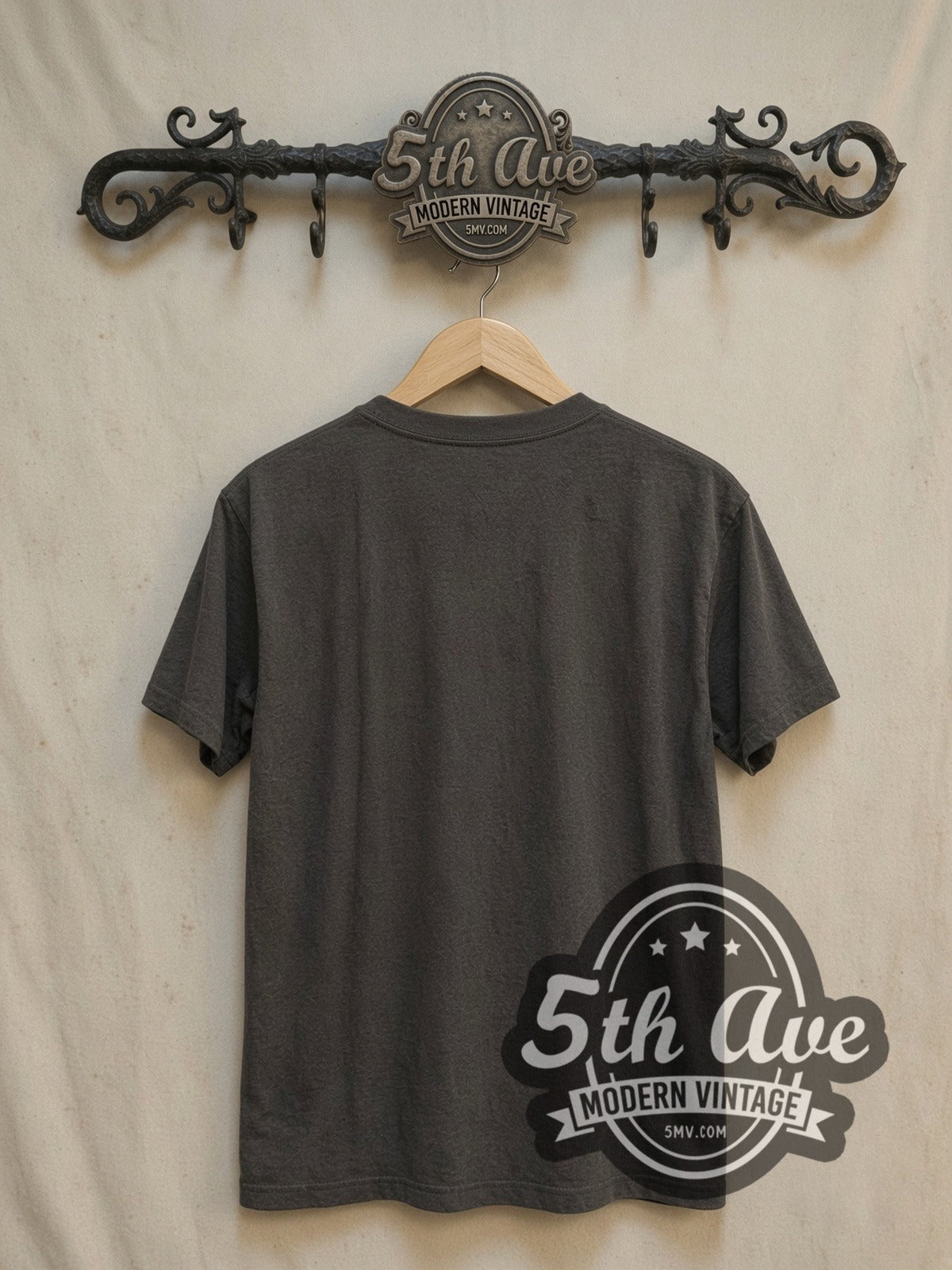 The Who Behind Blue Eyes vintage band t-shirt, back view on a display rack