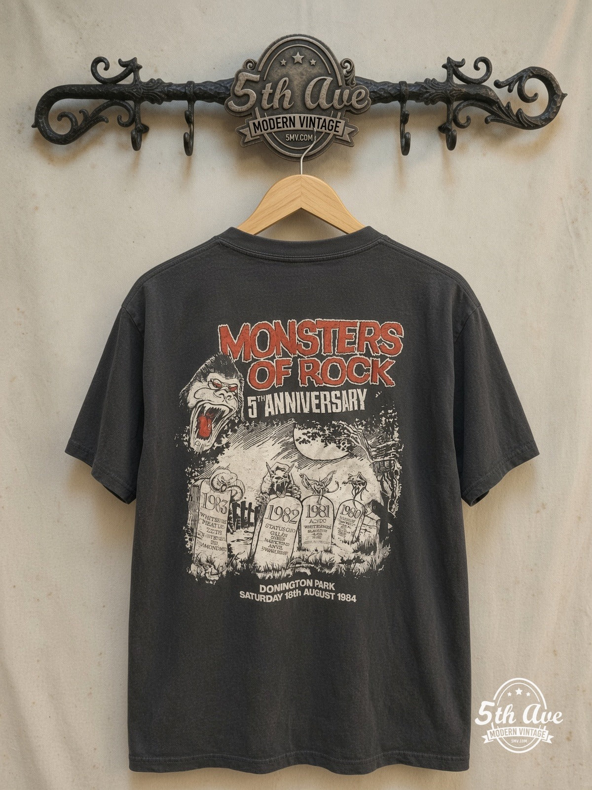 AC/DC Monsters of Rock vintage band t-shirt back on rack