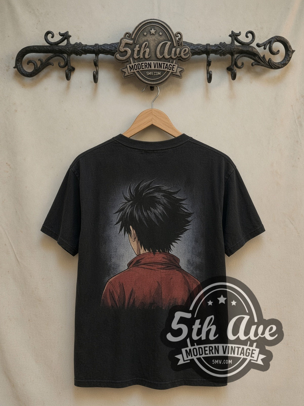 Akira Tetsuo They're Just Like Candy Pill vintage graphic t-shirt, back view on a display rack