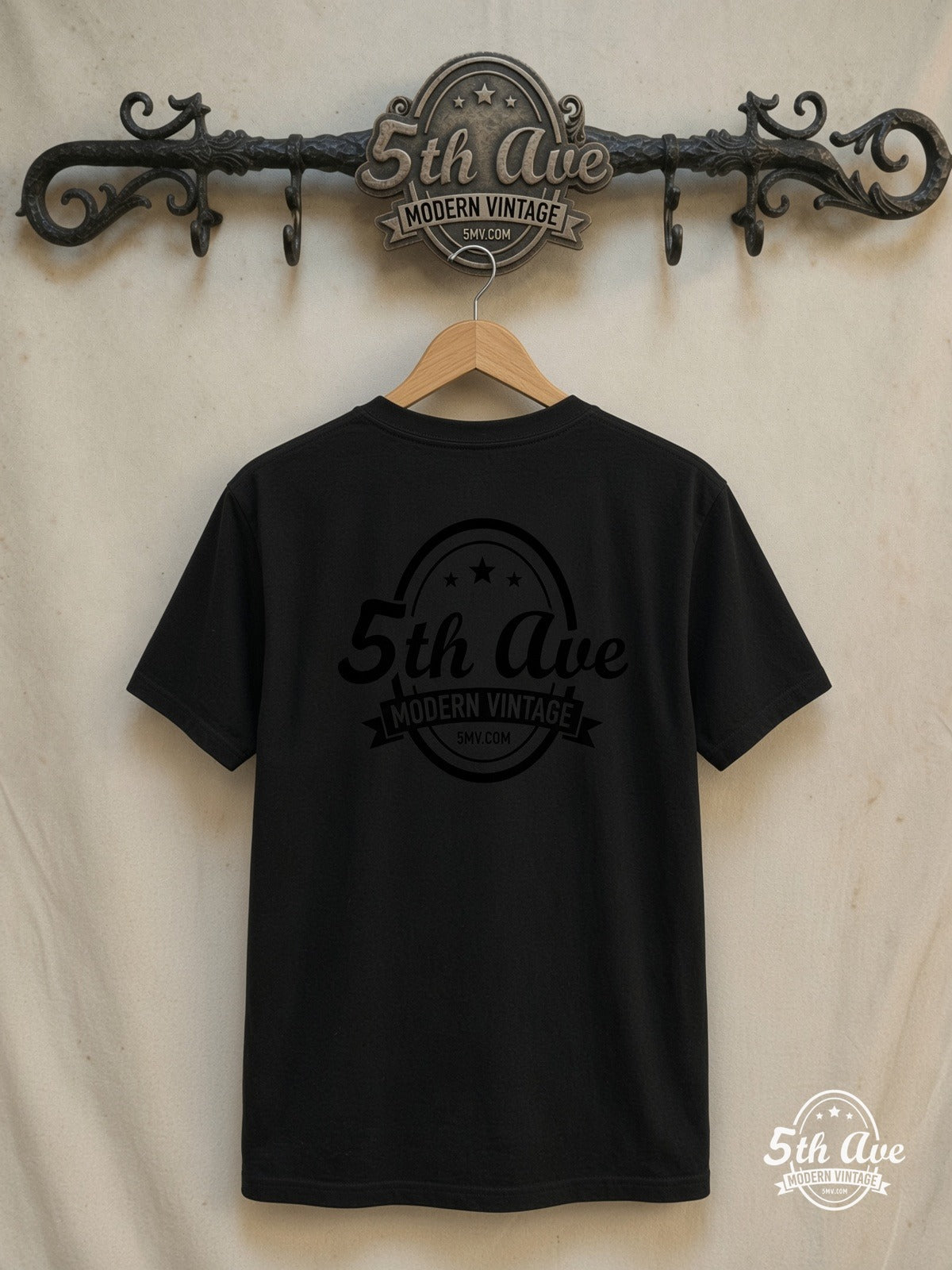 Bloom in Peace – Celebration of Happiness and Freedom – Vintage Graphic Tee — back on locked cream ornate 5th Ave rack