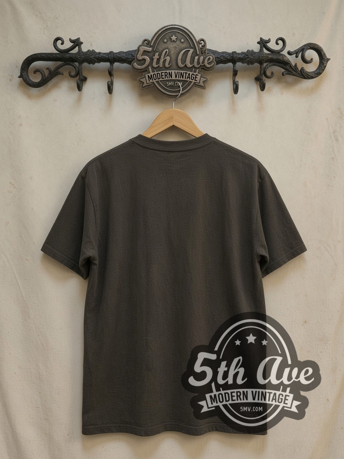 Neil Young Crazy Horse 'Ragged Glory World Tour '91 vintage band t-shirt, back view on a display rack
