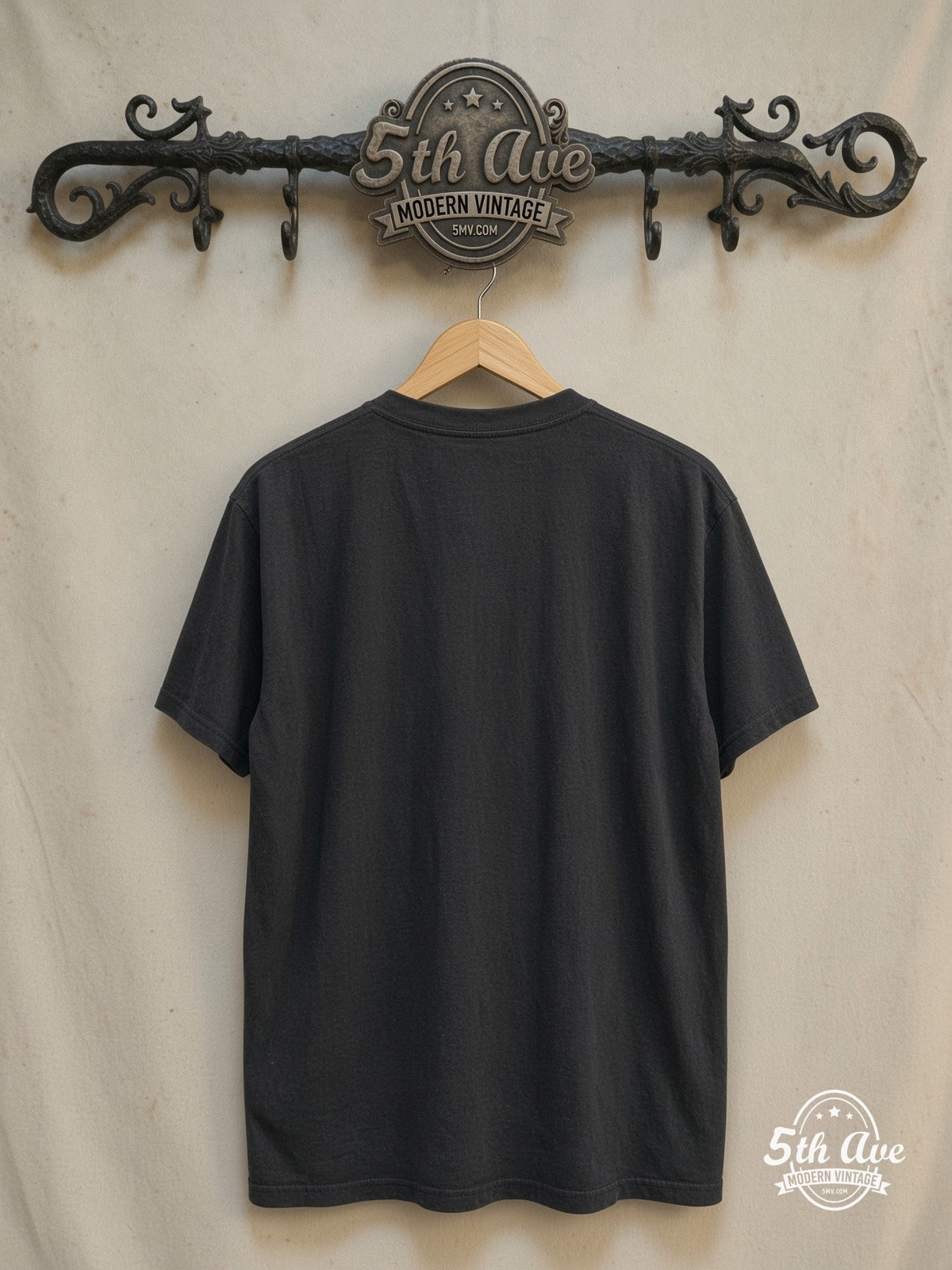 Nirvana – In Utero New Type System Angel – Vintage Band T-Shirt — back on locked cream ornate 5th Ave rack