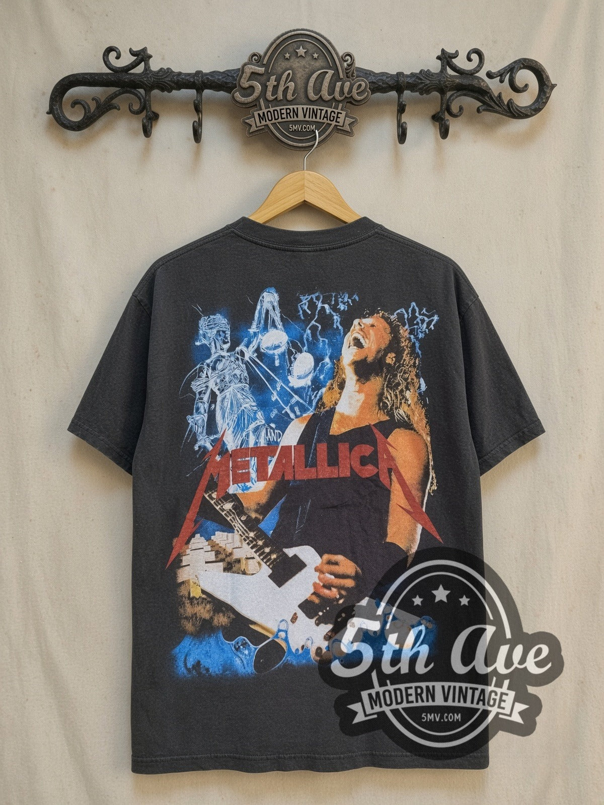 Metallica Reload vintage band t-shirt, back view on the 5MV rack