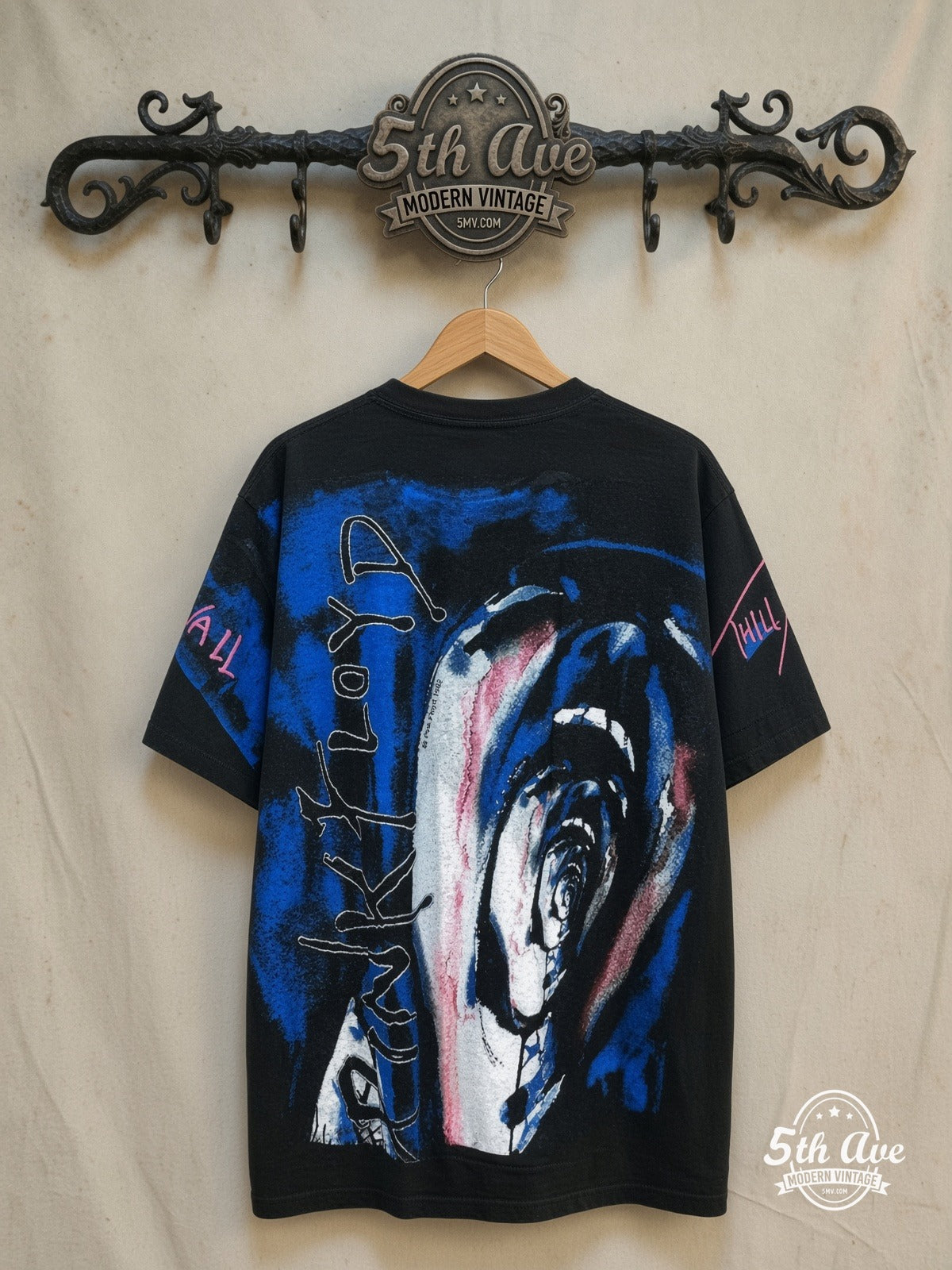 Pink Floyd The Wall vintage band t-shirt back on rack