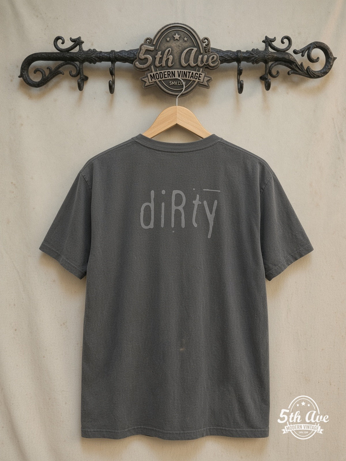 Sonic Youth Dirty – Vintage Band T-Shirt — back on locked cream ornate 5th Ave rack