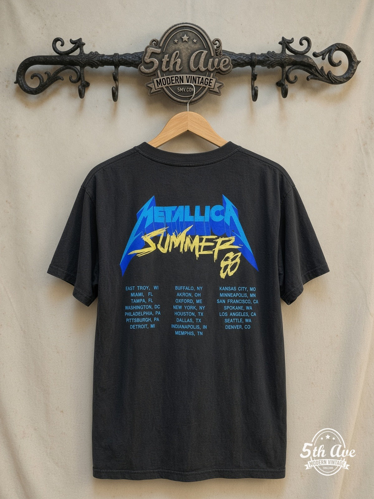 Metallica Damaged Justice vintage band t-shirt back on rack