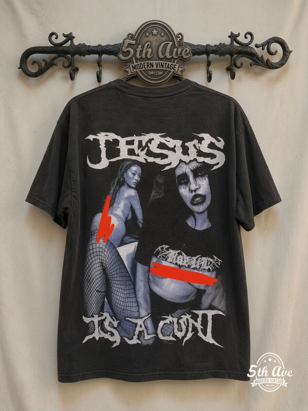 Cradle of Filth Vestal Masturbation vintage band t-shirt back on rack