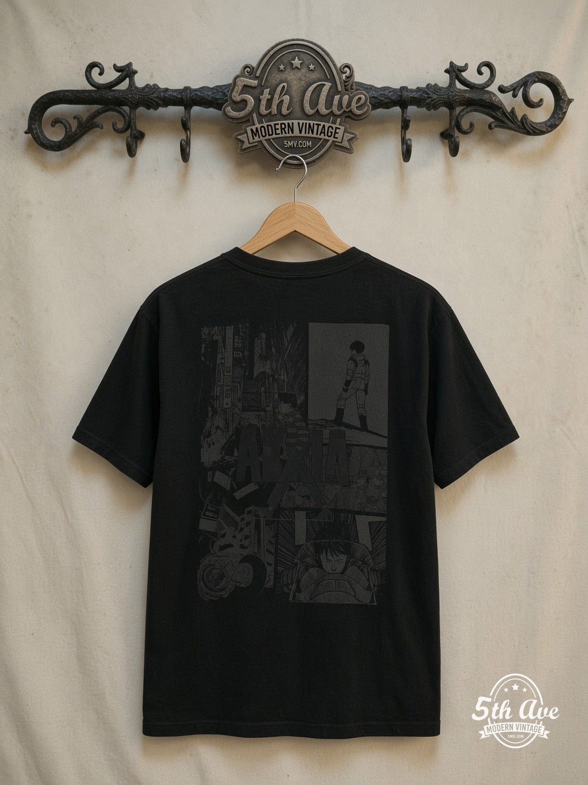 Akira – Kaneda Glowing Energy Orb – Vintage Anime Tee — back on locked cream ornate 5th Ave rack