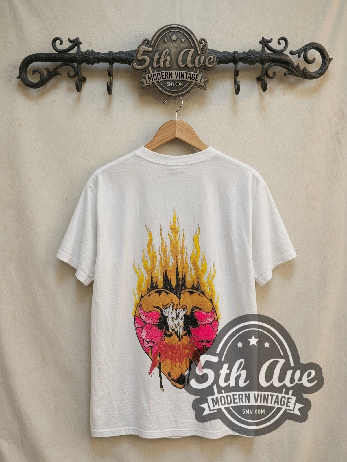 Metallica Pushead Artwork all-over-print vintage band t-shirt, back view on the 5MV rack