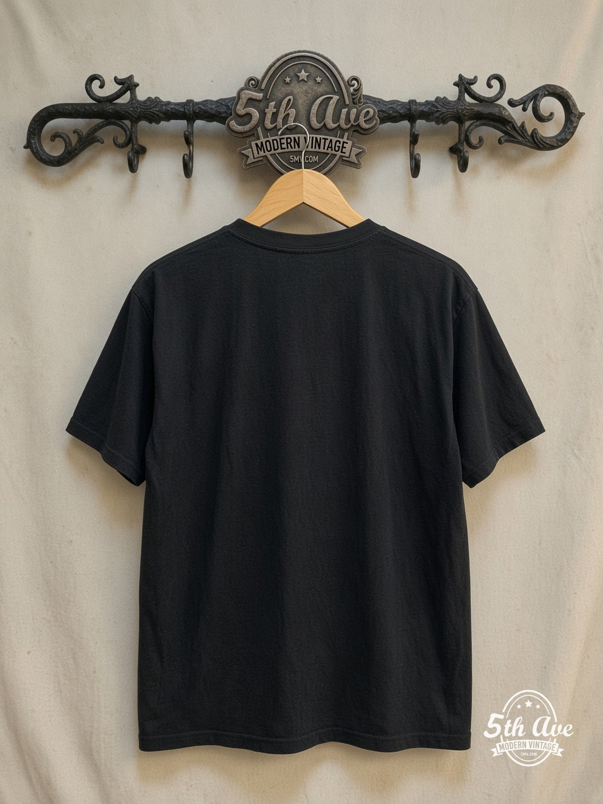 Gundam RX-93 – New Vintage Anime Tee — back on locked cream ornate 5th Ave rack