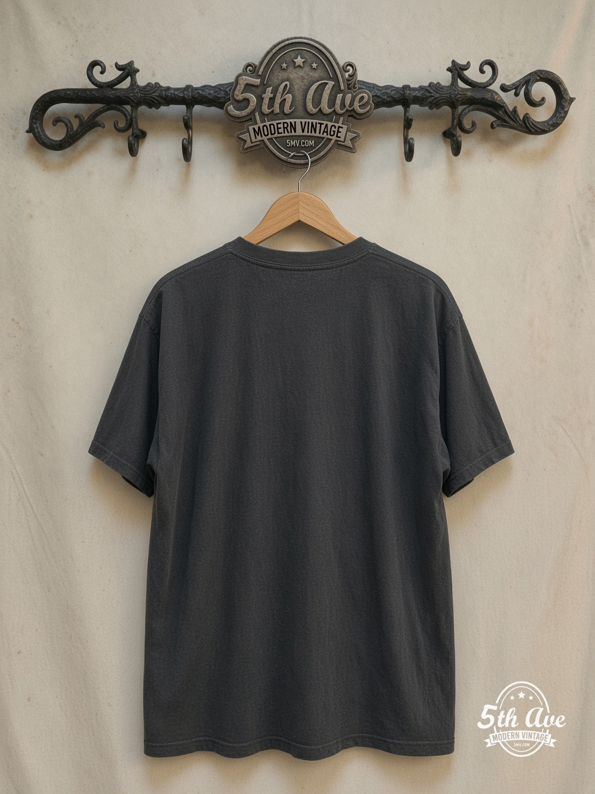 Oasis – Supersonic – Vintage Band T-Shirt — back on locked cream ornate 5th Ave rack