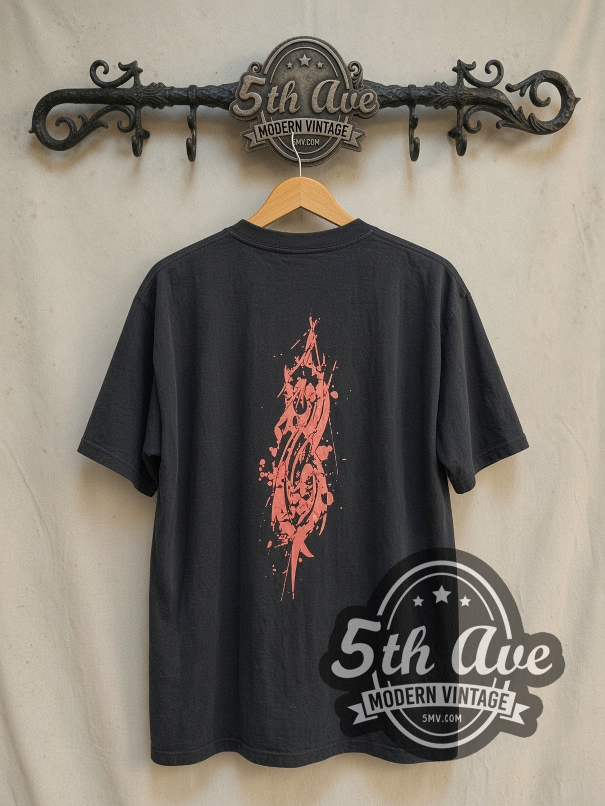 Slipknot Blindfold vintage band t-shirt in black, back view on the 5MV rack