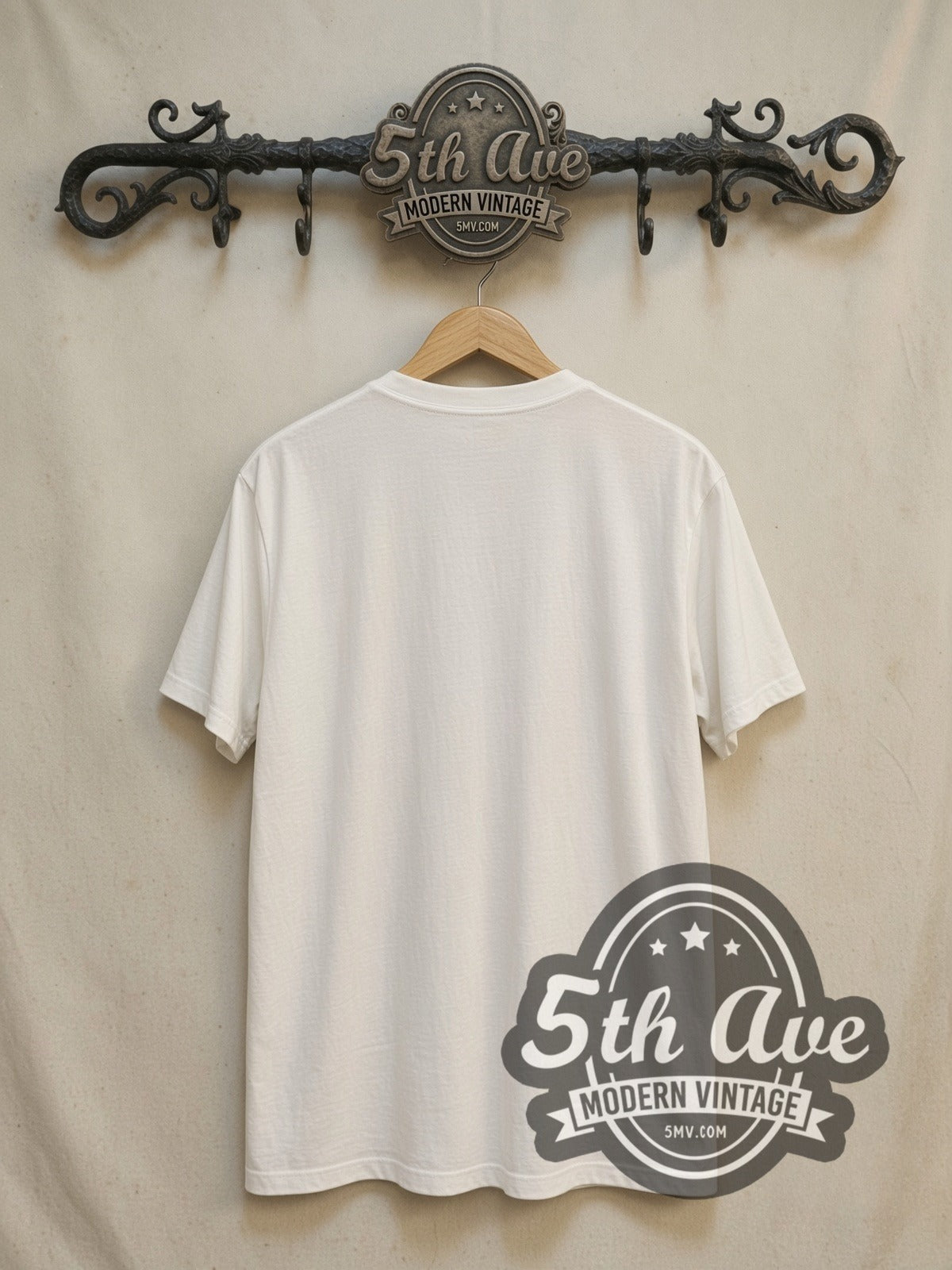 Daft Punk Daft Punk Graphic vintage band t-shirt, back view on a display rack