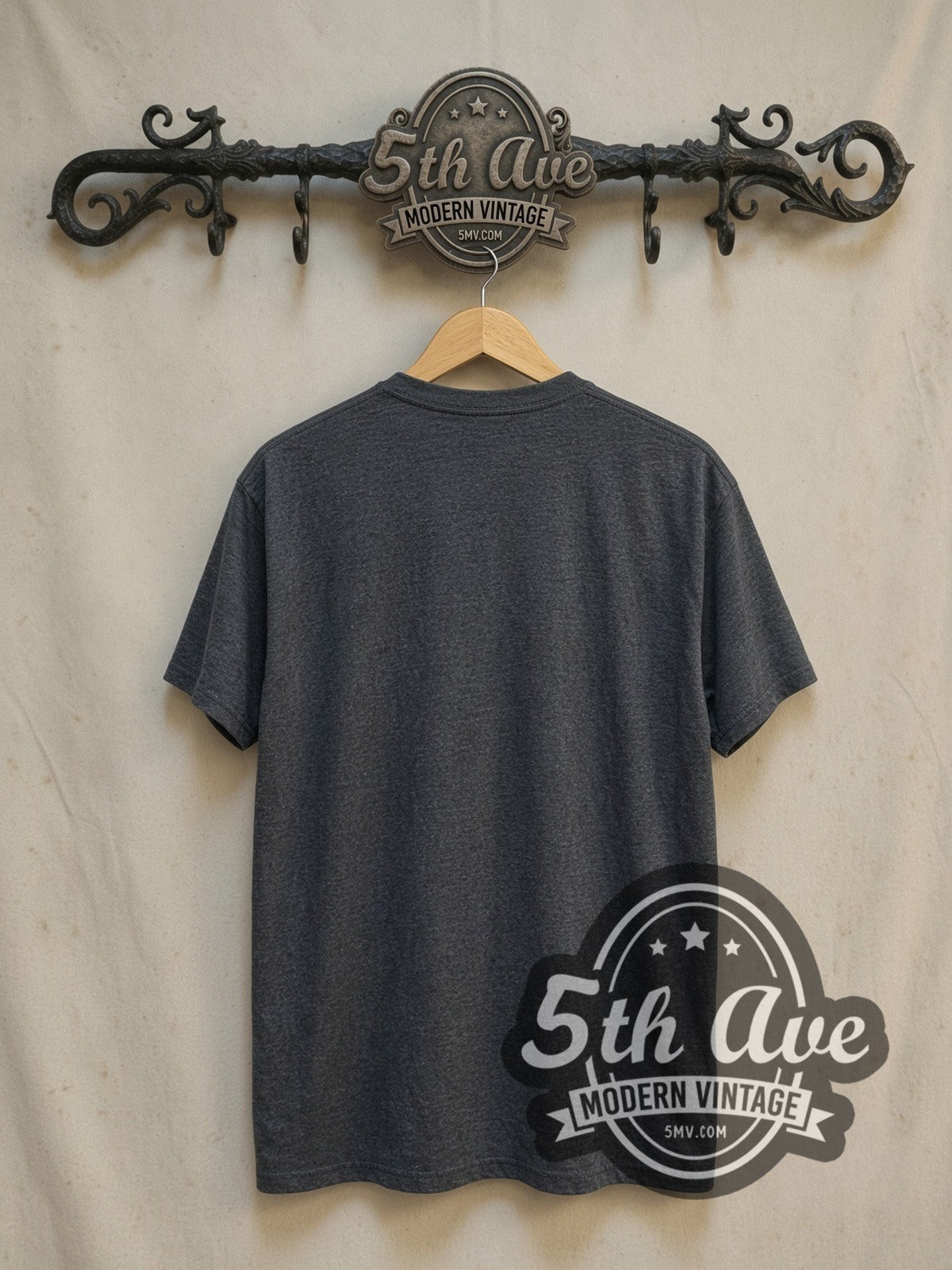 Rocky III vintage graphic t-shirt, back view on a display rack