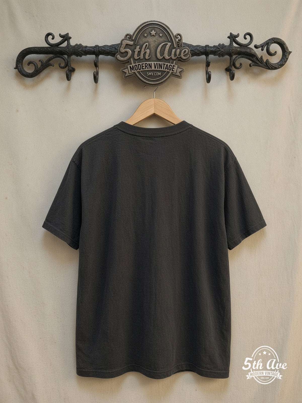 Stax 100% Cotton New Vintage Band T-Shirt – Vintage Band T-Shirt — back on locked cream ornate 5th Ave rack