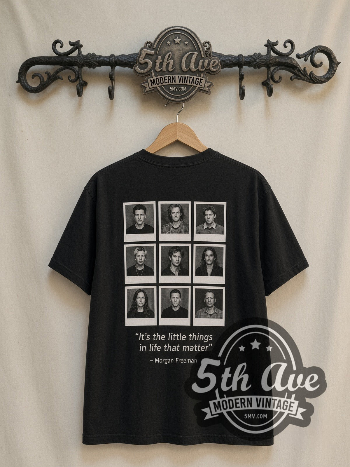 Se7en Seven Deadly Sins vintage graphic t-shirt, back view on a display rack