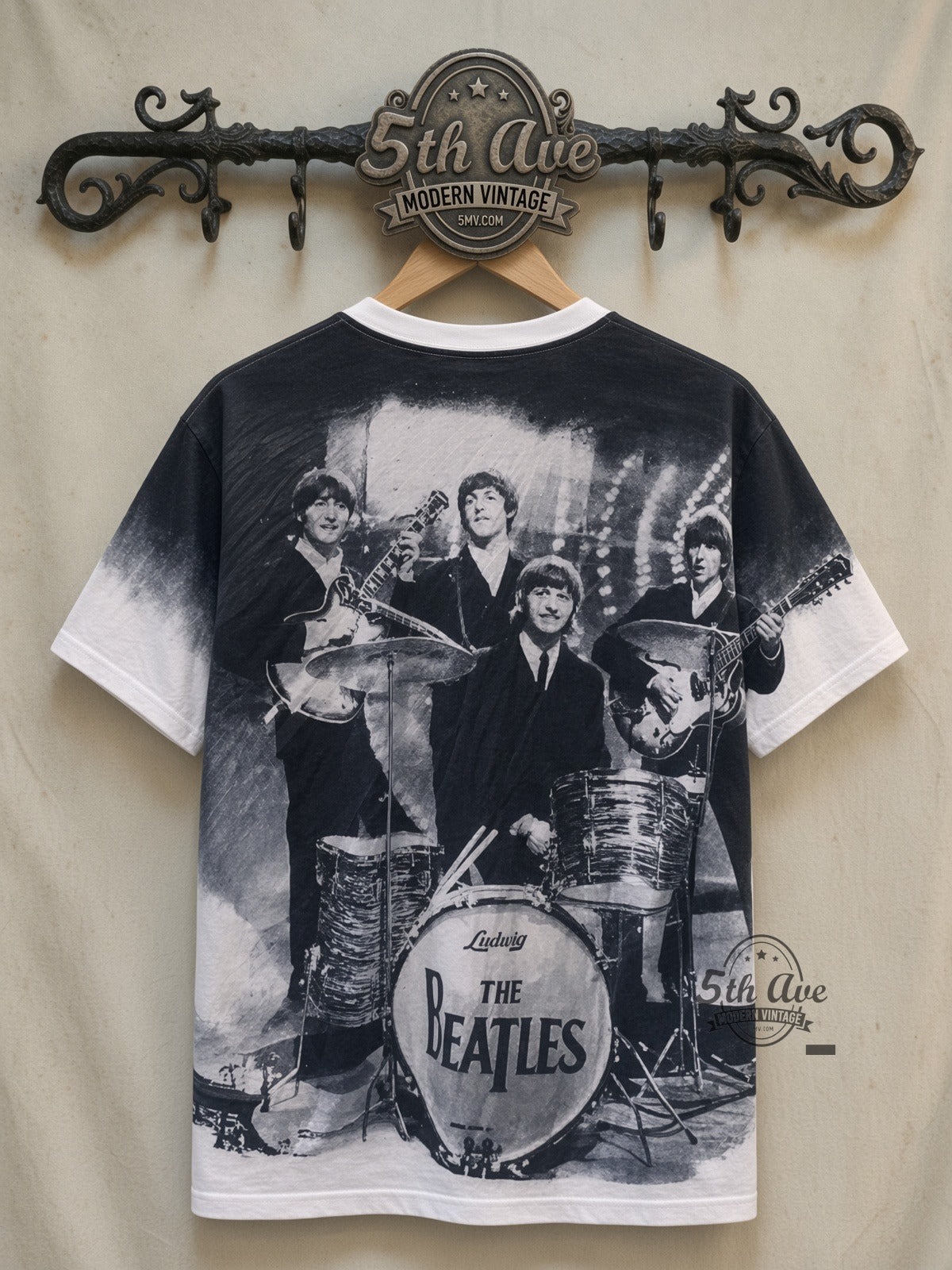 The Beatles Early Era Live Stage Photo vintage band t-shirt – rack back