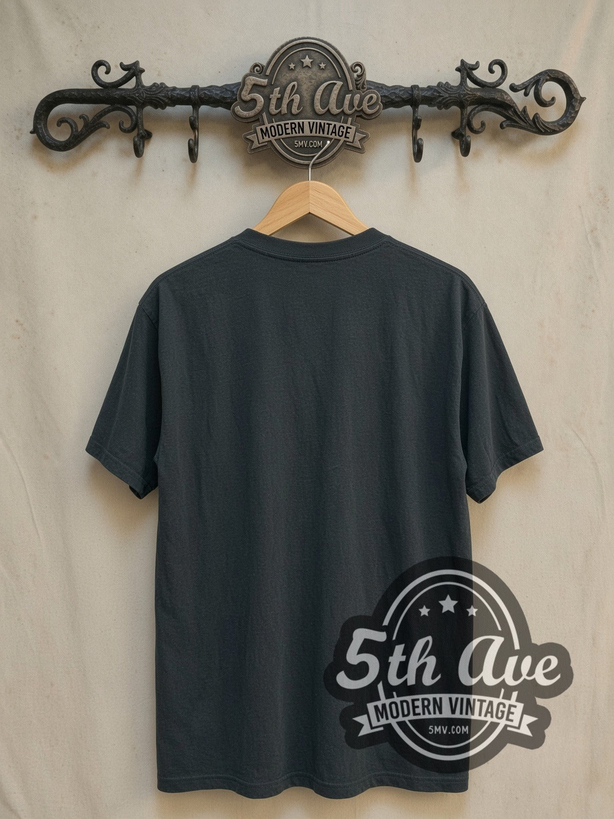 Nirvana In Utero Weathered Teal Angel vintage band t-shirt, back view on the 5MV rack