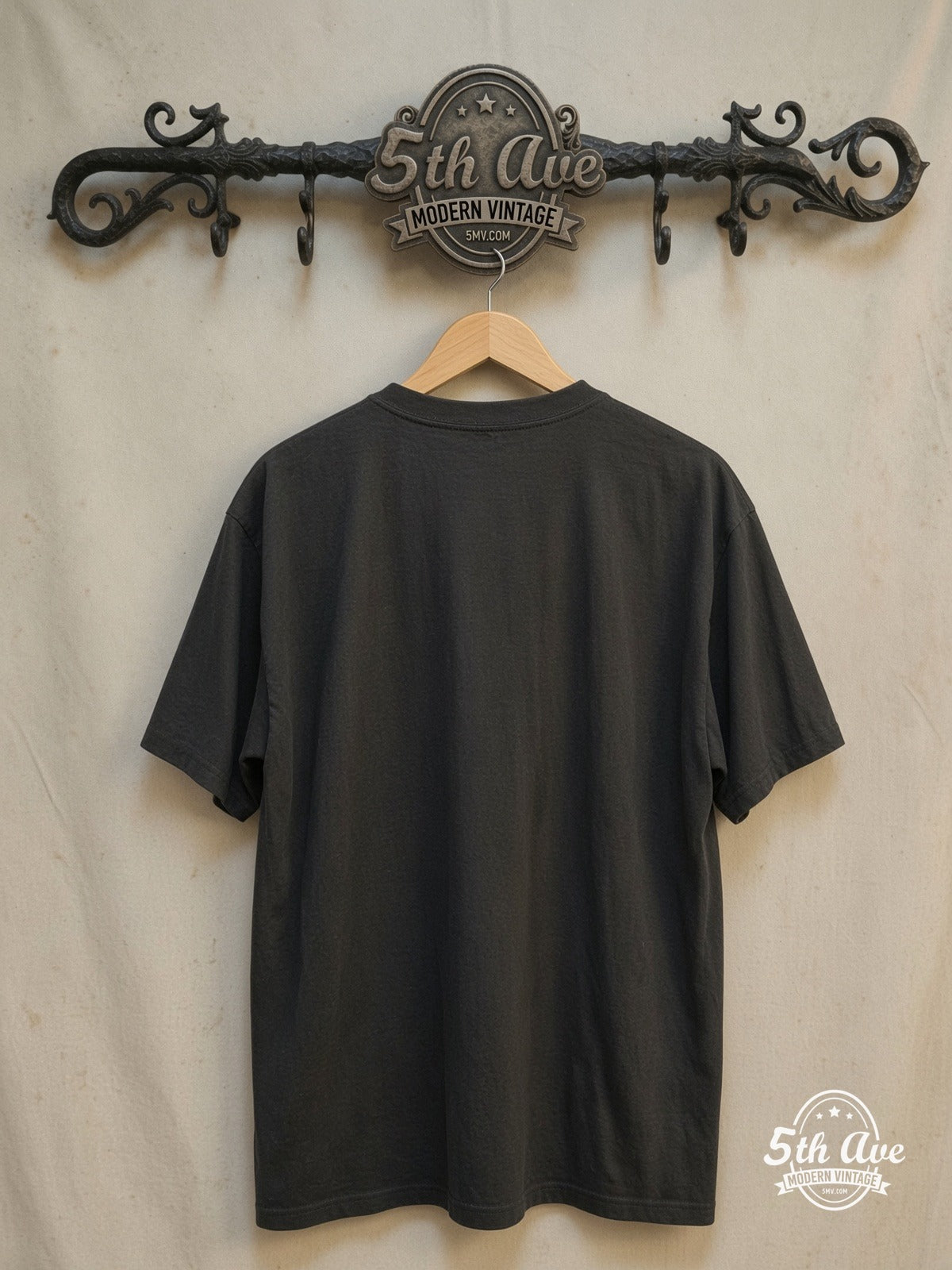 Misfits New Vintage 100% Cotton Band T-Shirt – Vintage Band T-Shirt — back on locked cream ornate 5th Ave rack
