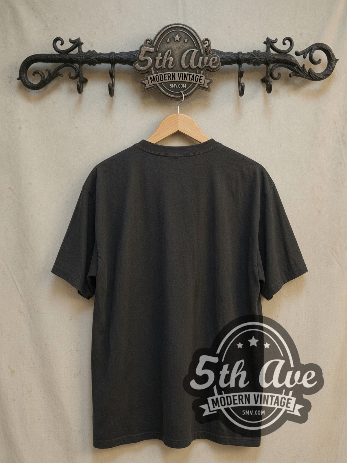 Misfits Hooded Skull Candelabra vintage band t-shirt, back view on a display rack