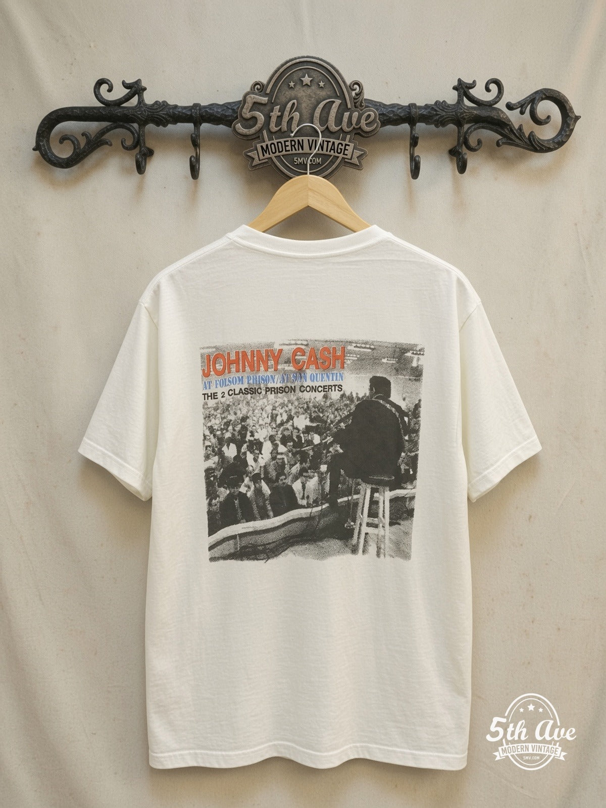 Johnny Cash vintage band t-shirt back on rack