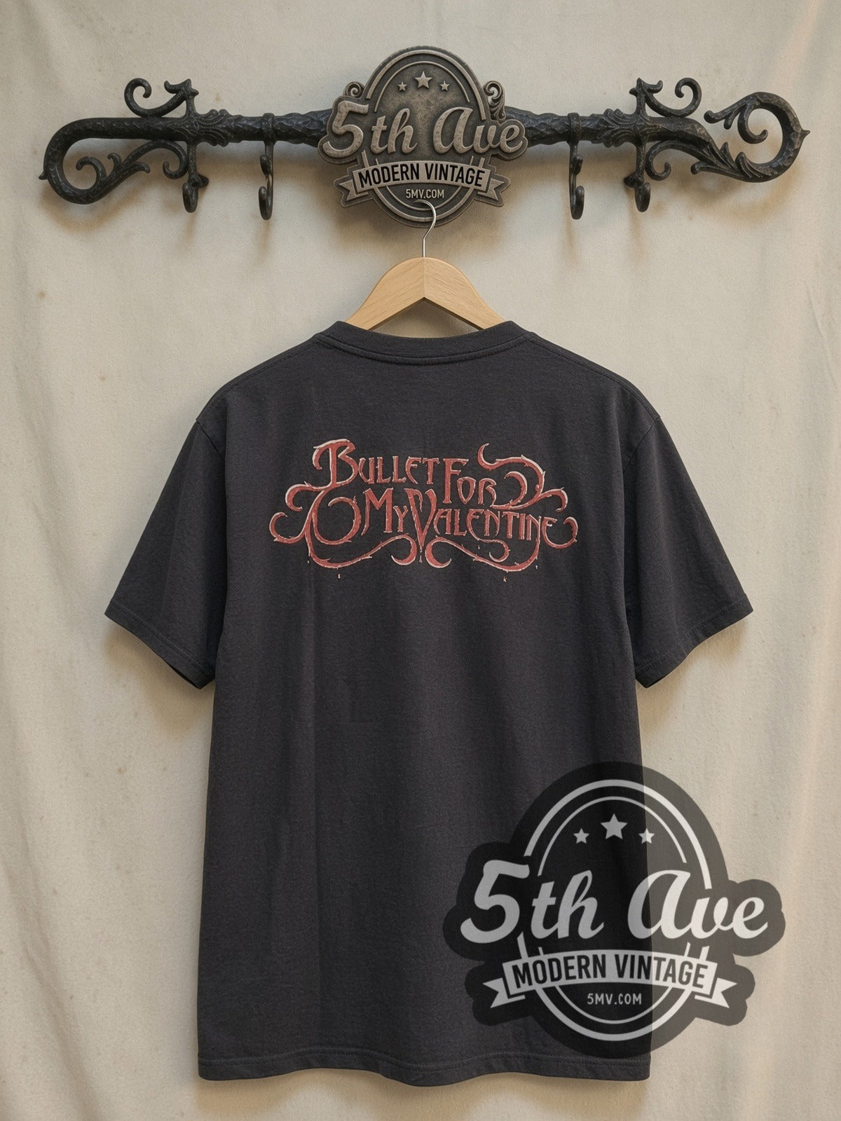 Bullet for My Valentine Faded Elegance vintage band t-shirt, back view on the 5MV rack