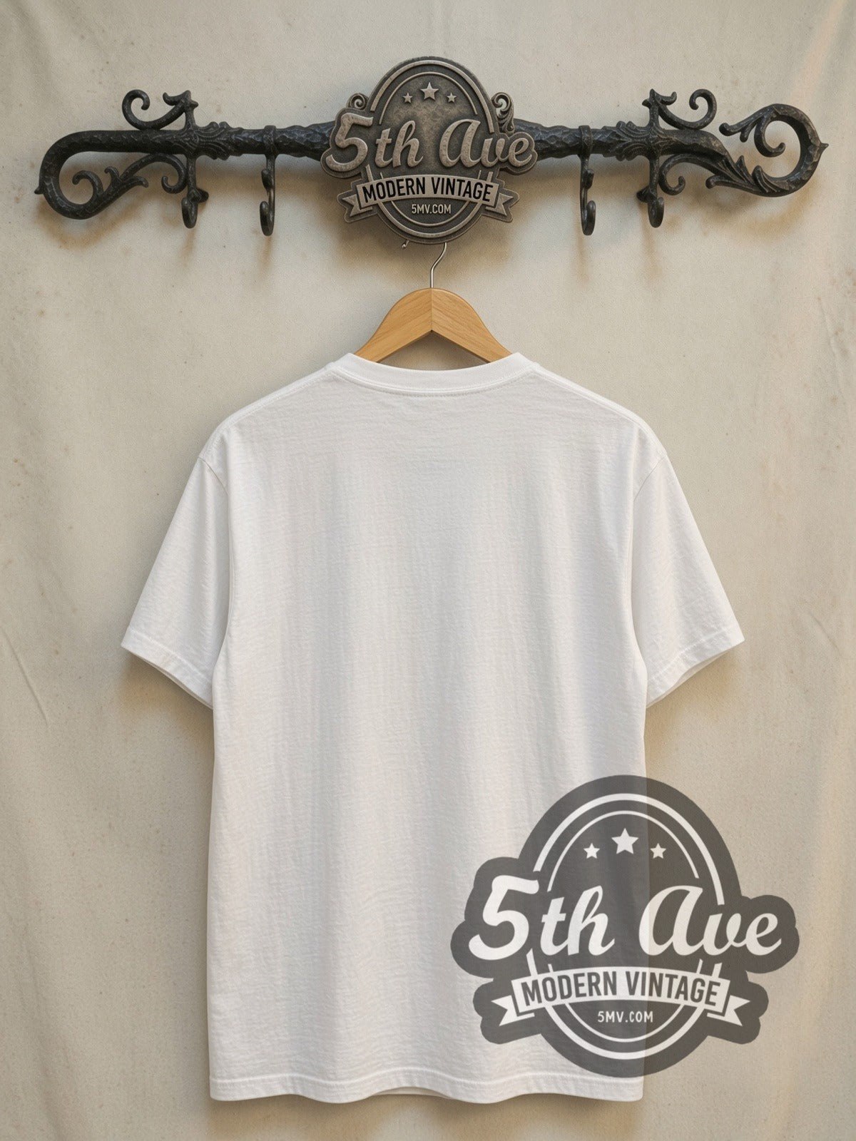 The Ramones Hey! Ho! Let's Go Anthology vintage band t-shirt, back view on a display rack