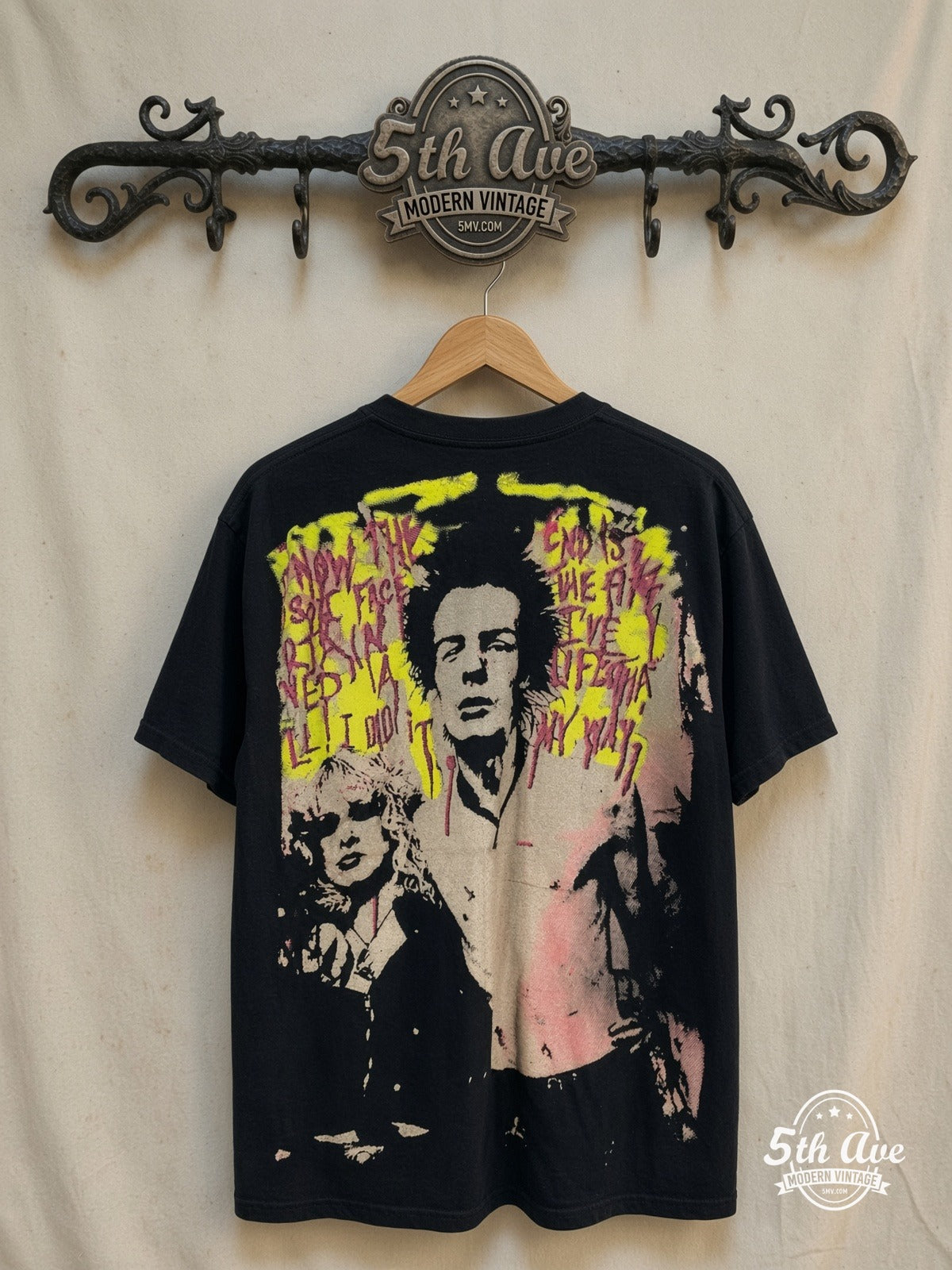 Sex Pistols vintage band t-shirt back on rack