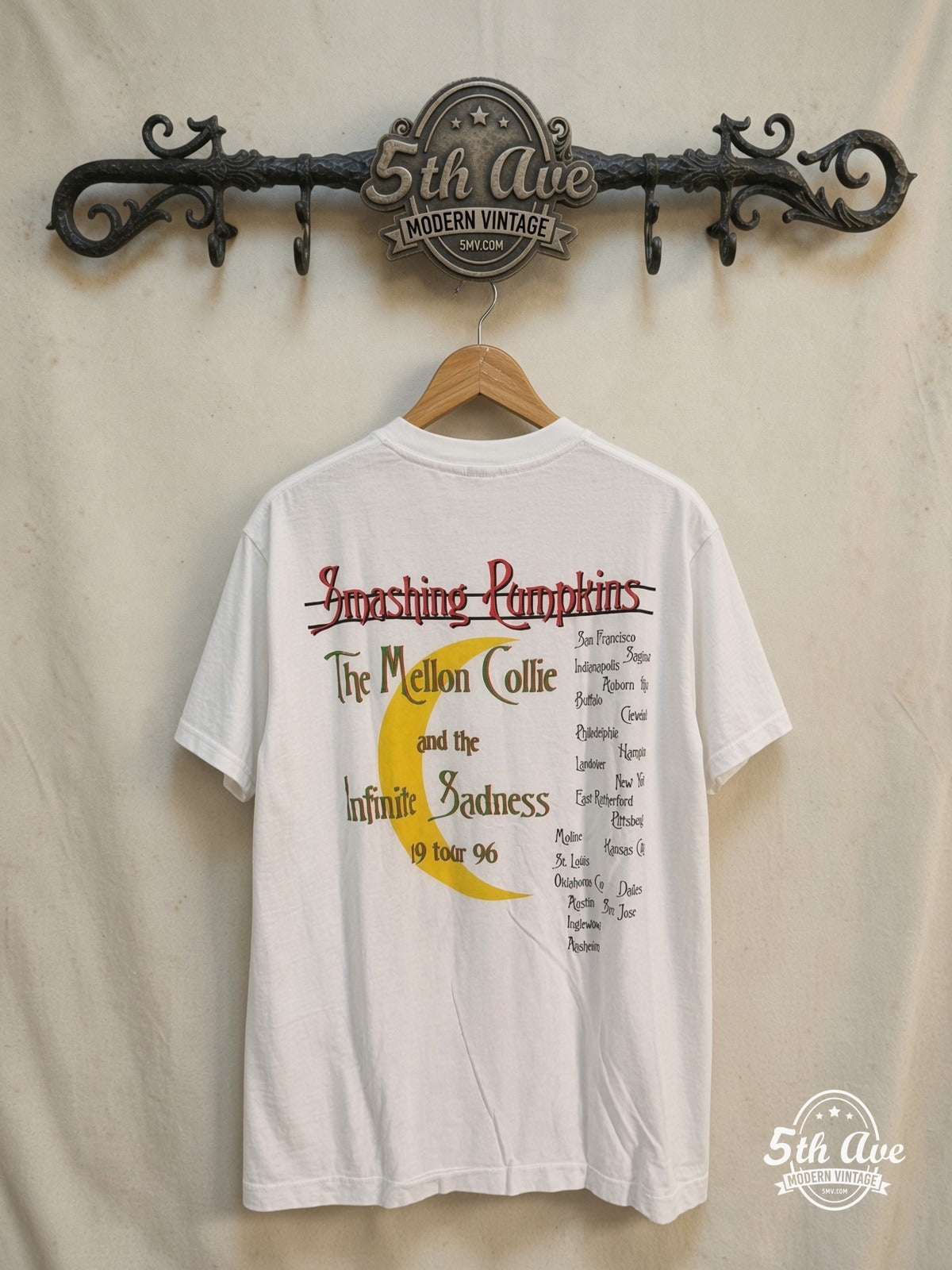 Smashing Pumpkins Mellon Collie vintage band t-shirt back on rack