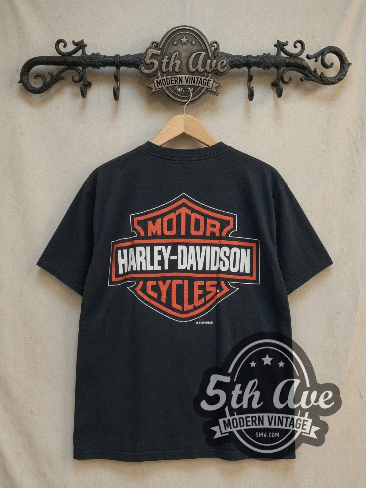 Harley-Davidson Looney Tunes Taz-Mania Harley Davidson Animation vintage Harley tee, back view on a display rack