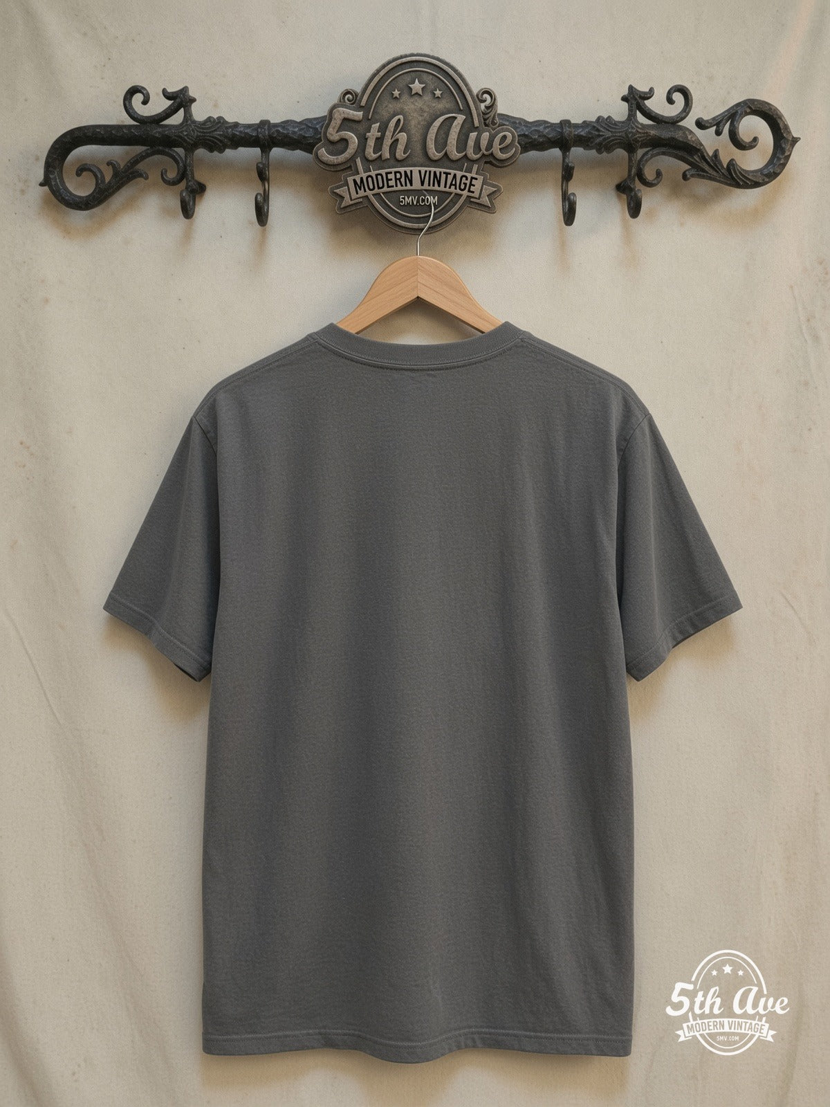 For Familia - Rollin hard lowrider low rider car culture t shirt – Vintage Band T-Shirt — back on locked cream ornate 5th Ave rack