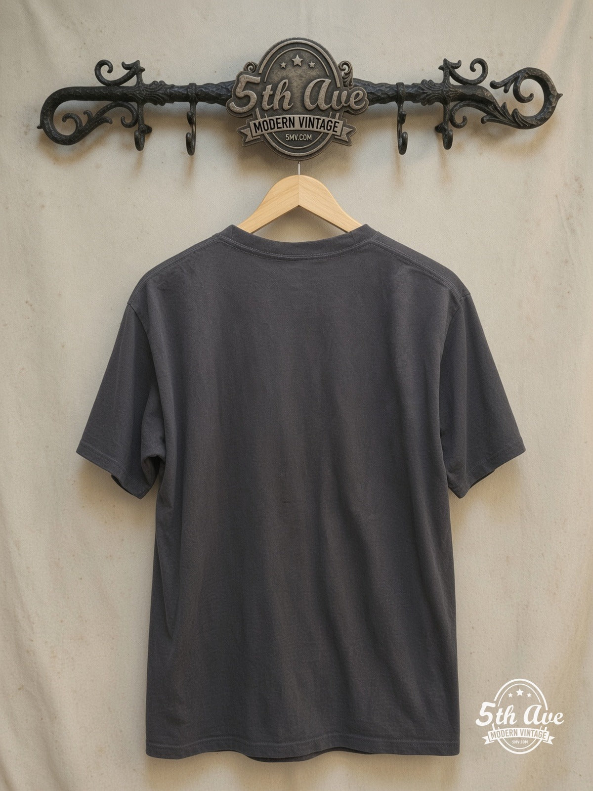 Buddy Holly Tribute: Rock On t shirt – Vintage Band T-Shirt — back on locked cream ornate 5th Ave rack