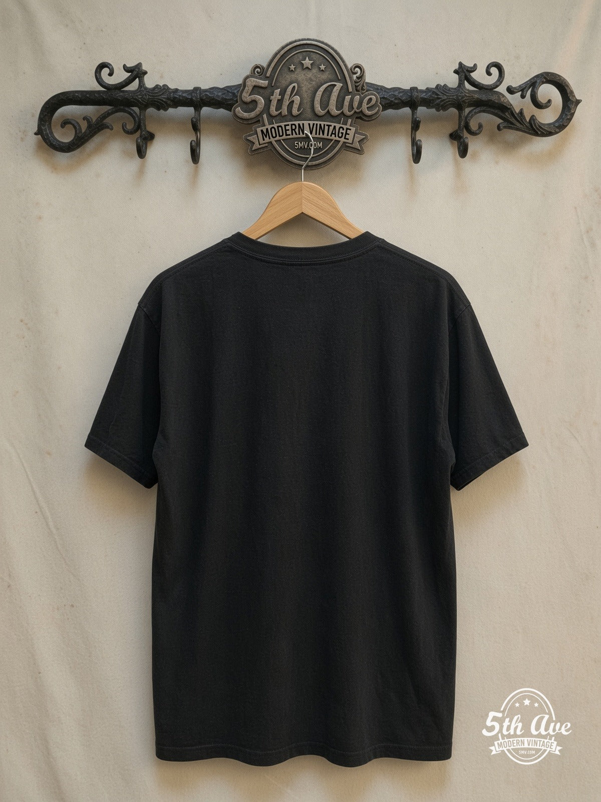 The Simpsons – Duff Beer and Homer – New Vintage Graphic Tee — back on locked cream ornate 5th Ave rack