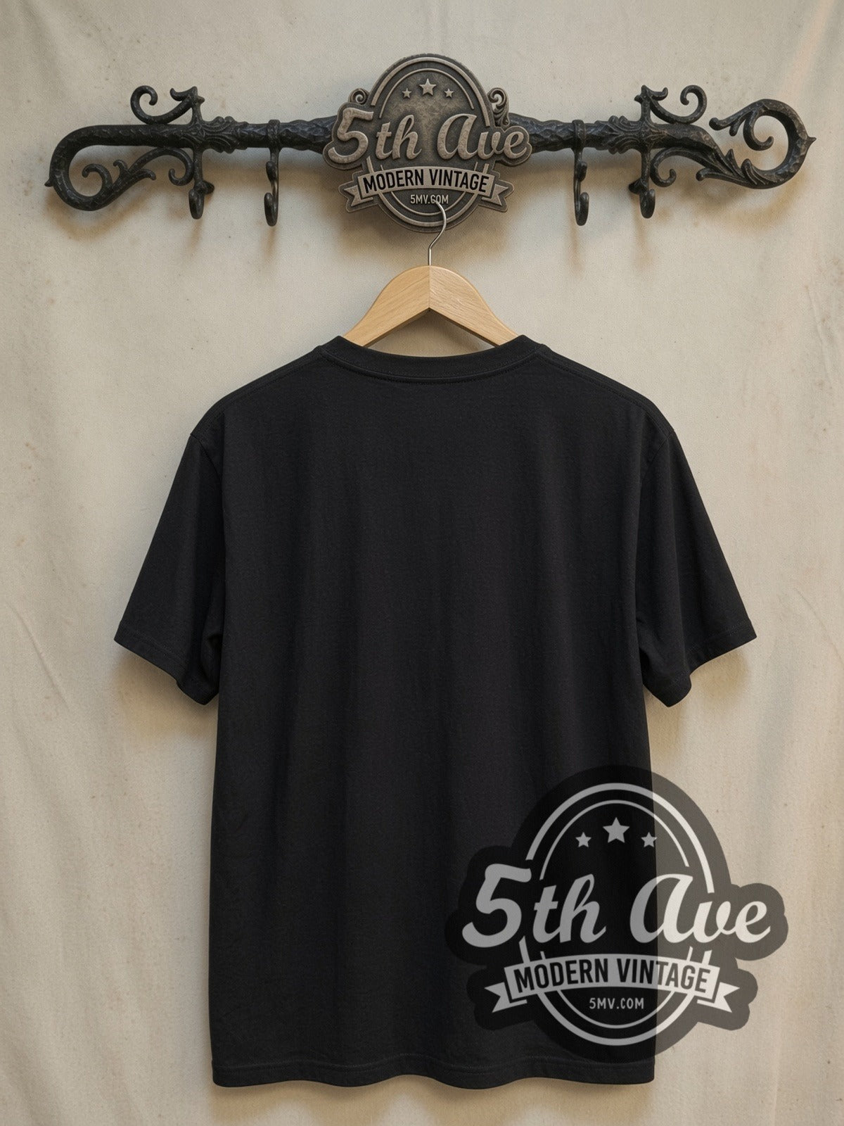 The Stone Roses Stone Roses Graphic vintage band t-shirt, back view on a display rack