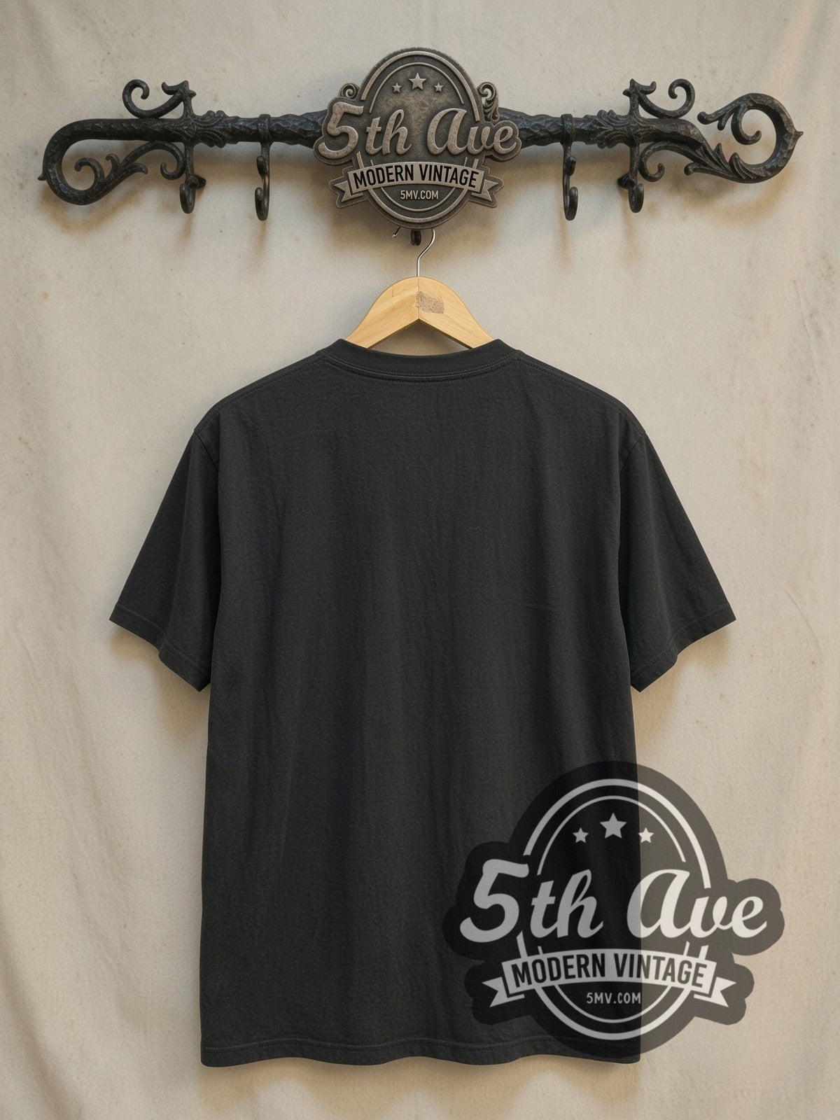 Ian Curtis Joy Division vintage band t-shirt, back view on a display rack