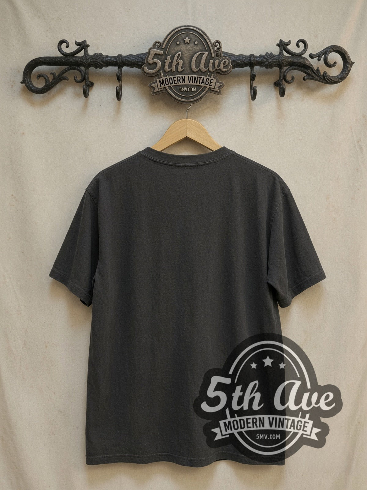 Led Zeppelin Icarus vintage band t-shirt, back view on a display rack