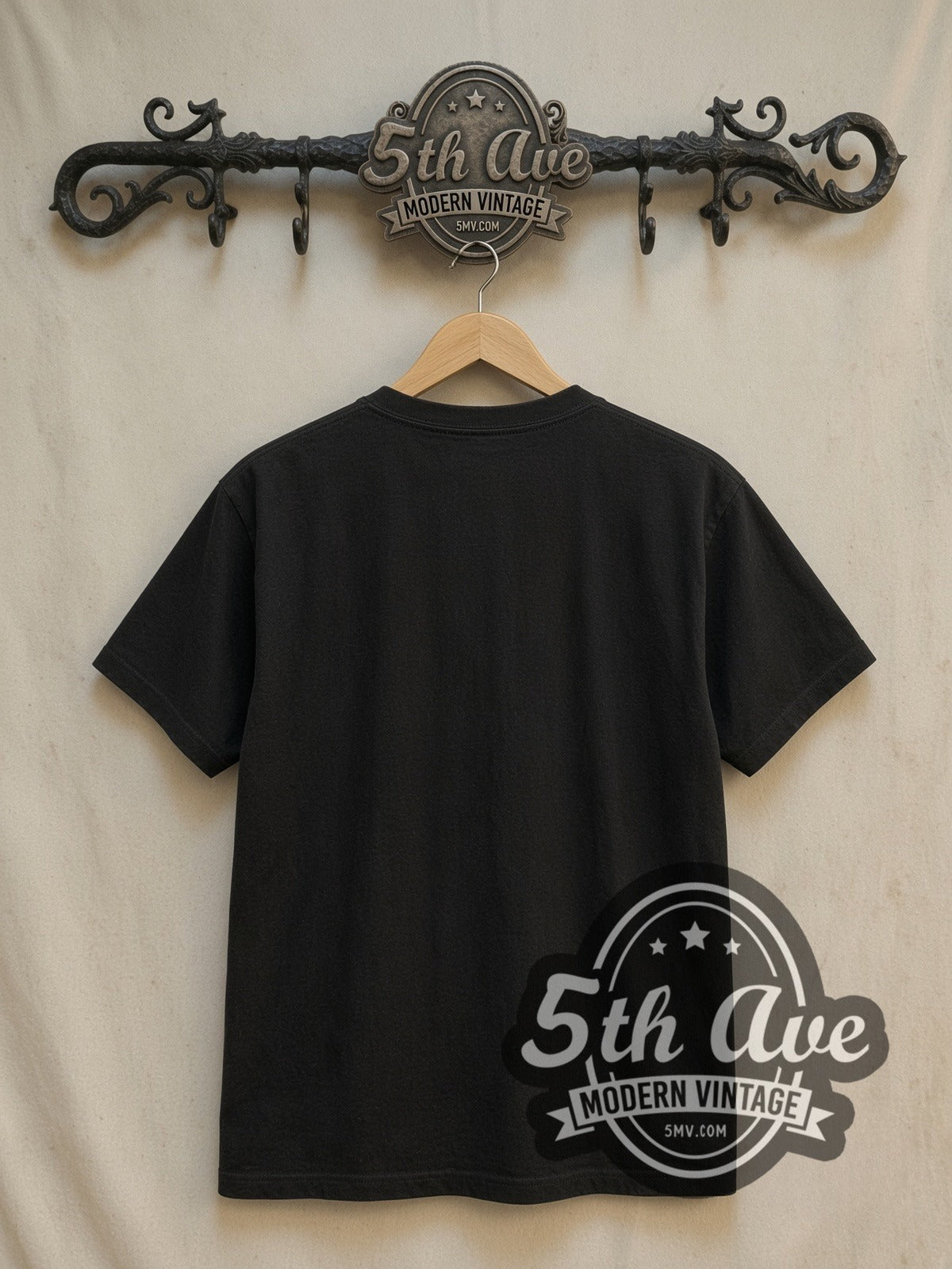 The 1975 Matty Healy Shirtless Band Asterisk vintage band t-shirt, back view on the 5MV rack