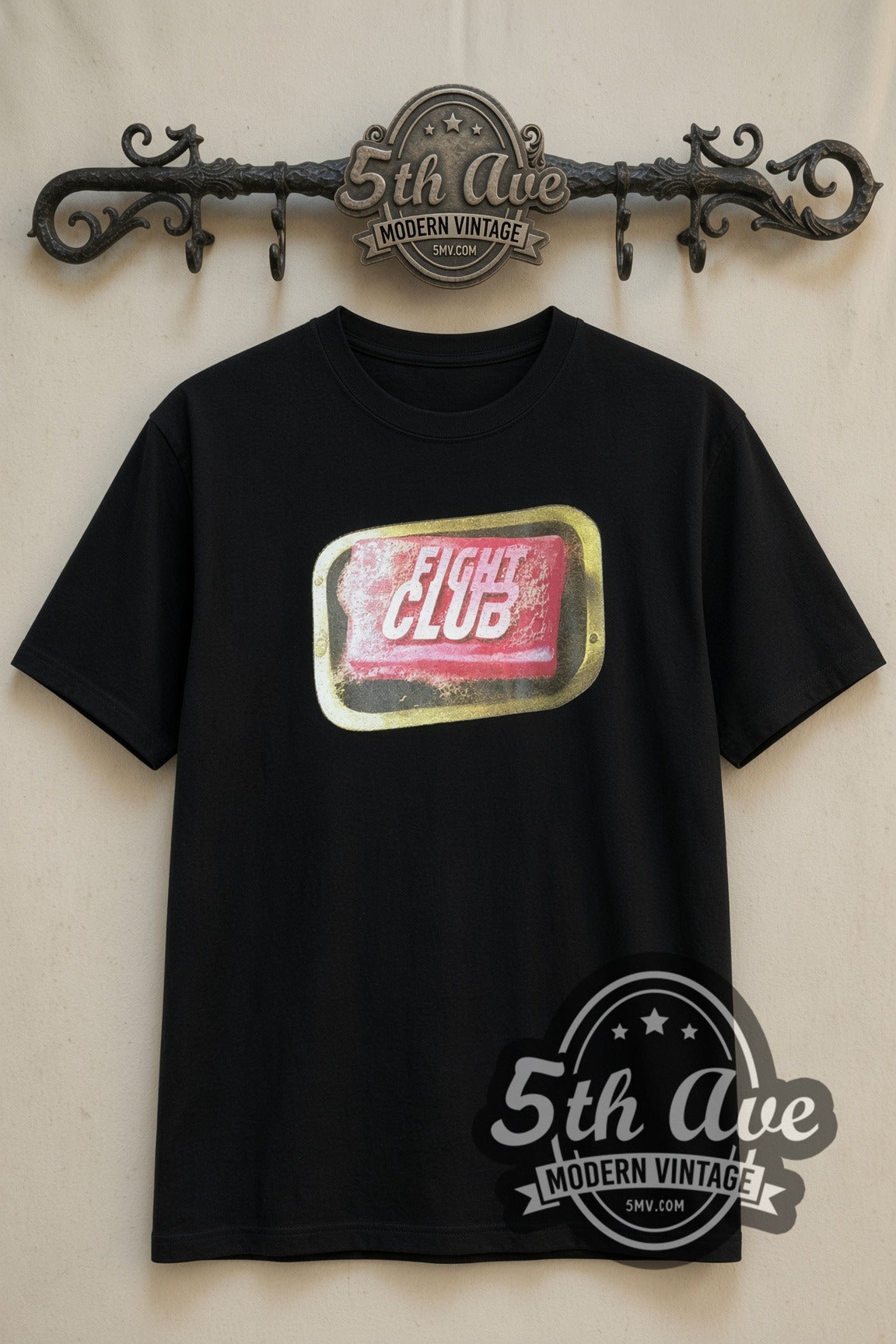 Fight Club Rule - New Vintage Movie T-Shirt, front view on a display rack