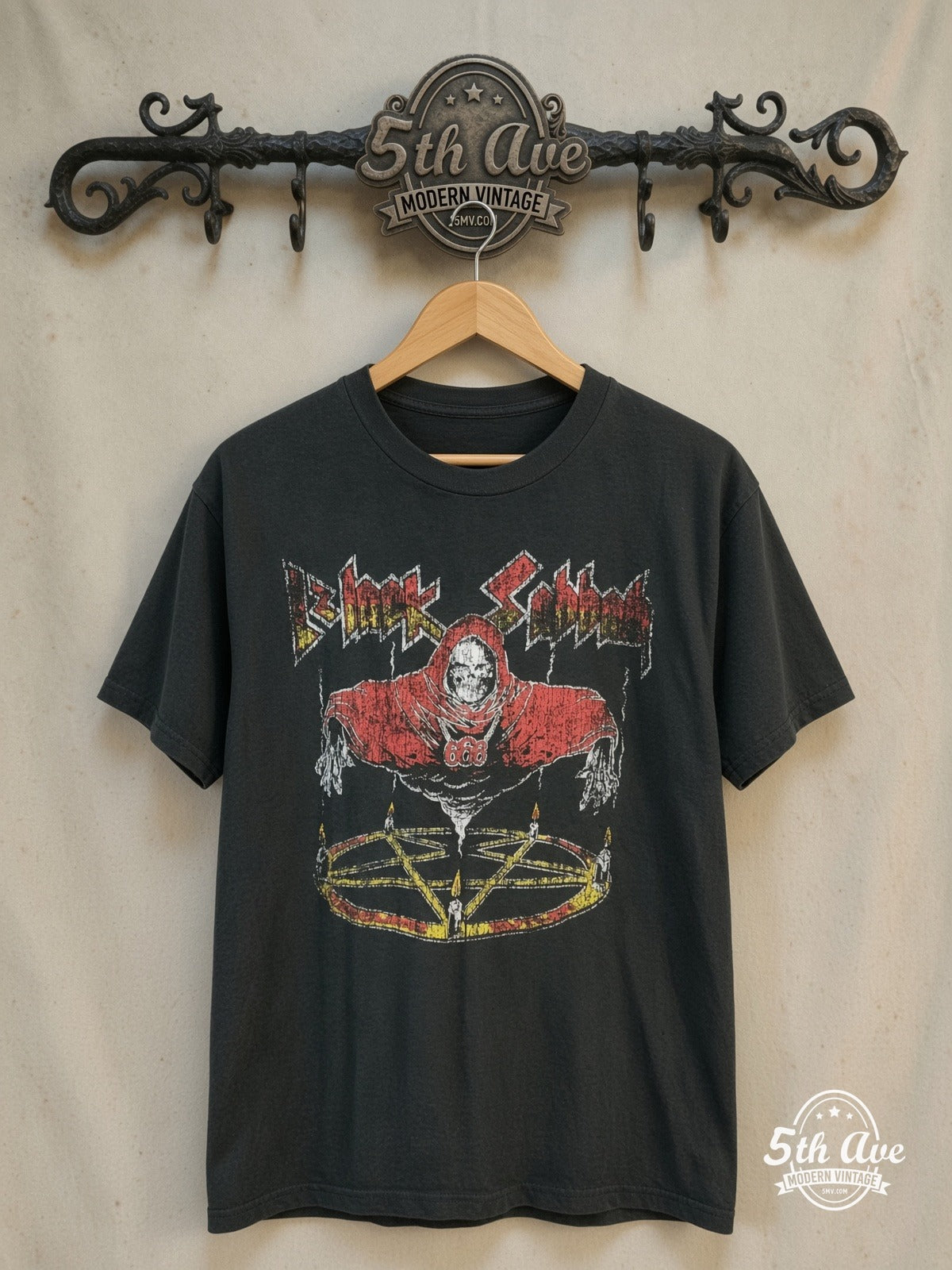 Black Sabbath World Tour vintage band t-shirt on rack