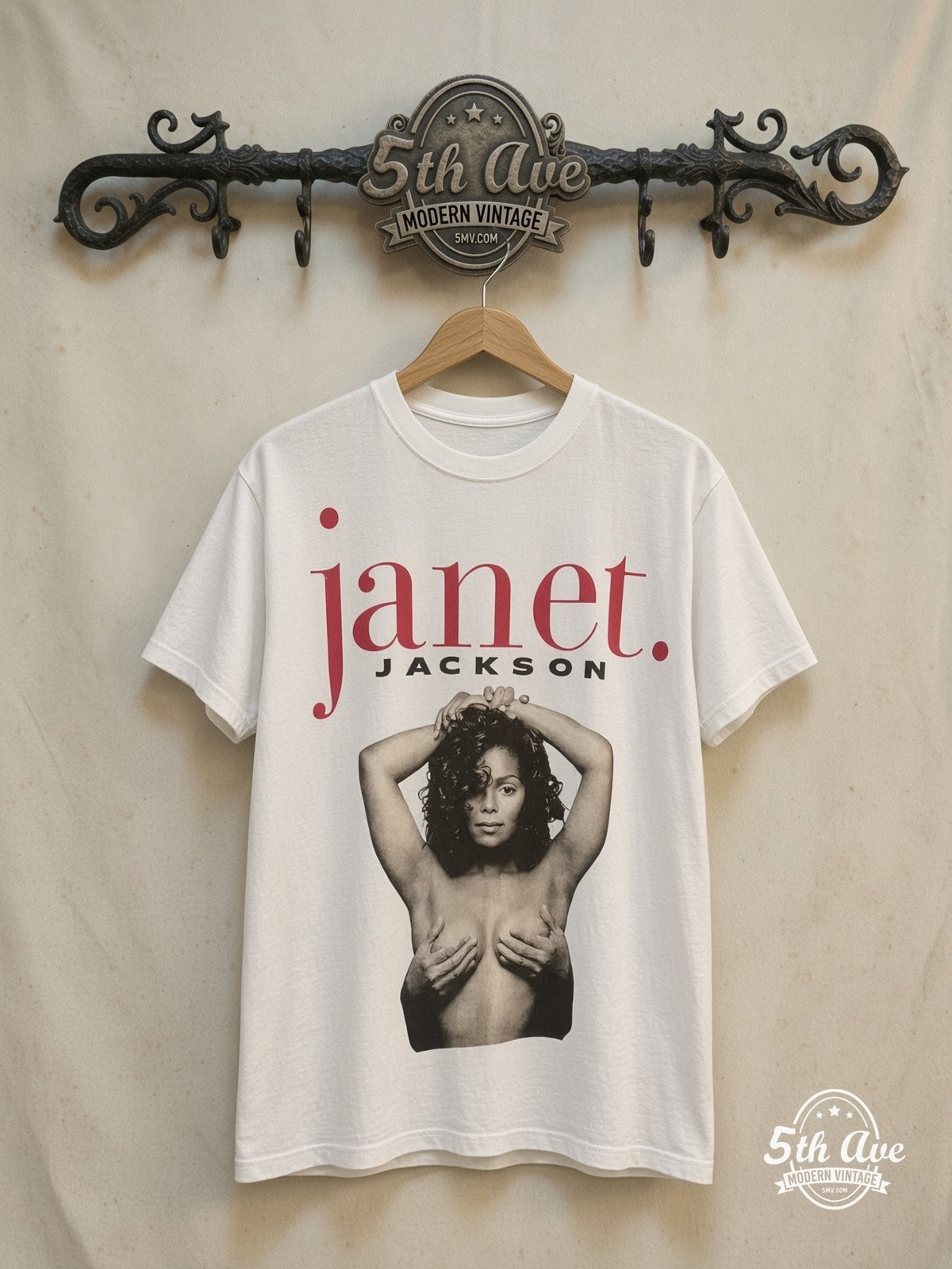 Janet Jackson vintage band t-shirt on rack