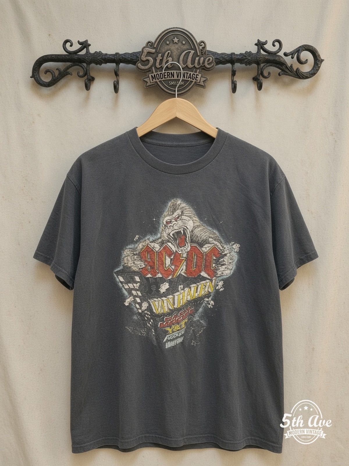 AC/DC Monsters of Rock vintage band t-shirt on rack