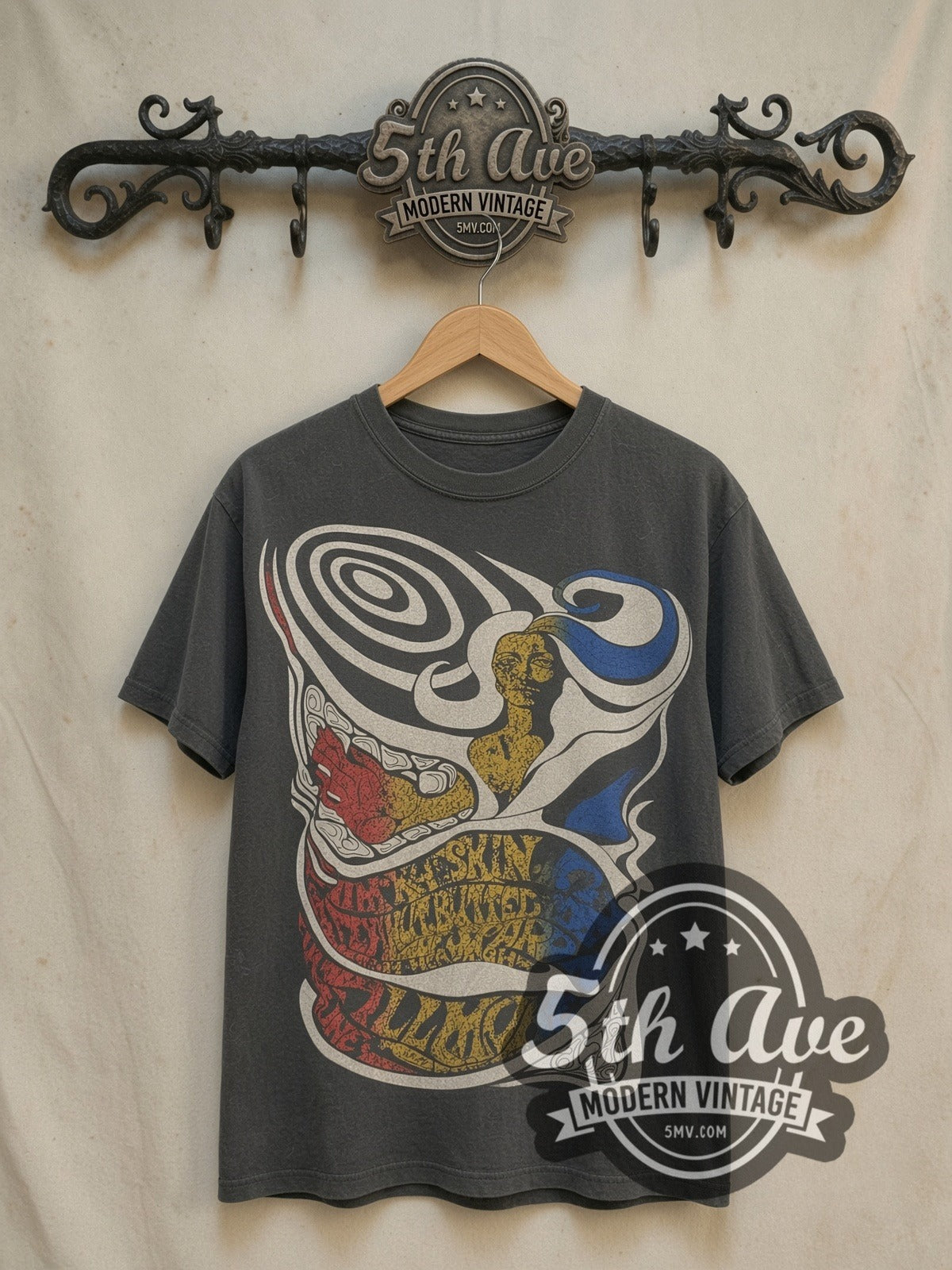 Jim Kweskin Concert vintage band t-shirt, front view on the 5MV rack