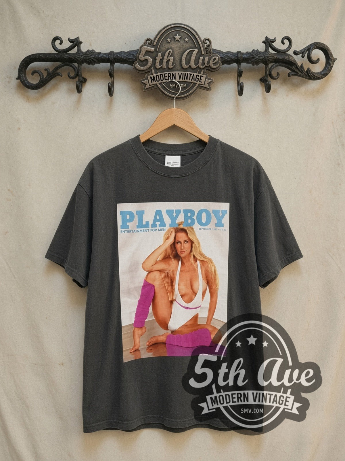 Playboy vintage graphic tee, front view on the 5MV rack